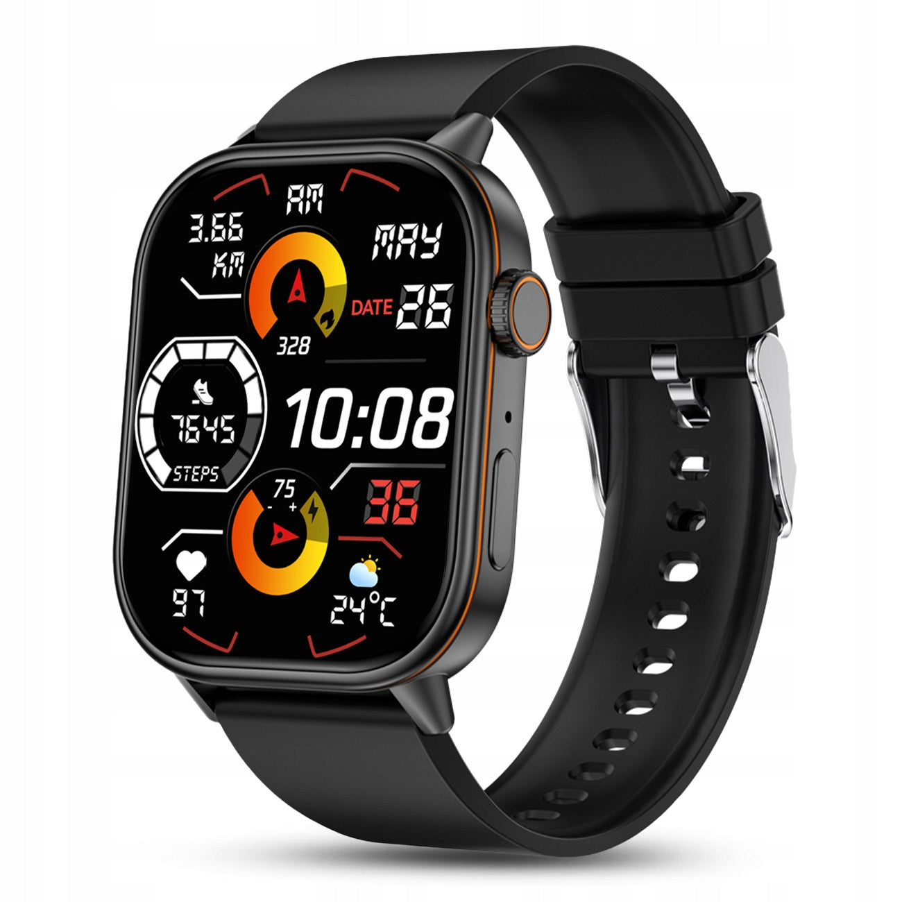 Men's Smartwatch - Waterproof Swimming Talking GPS Compass Heart Rate - Menu PL EAN (GTIN) 5906639822837