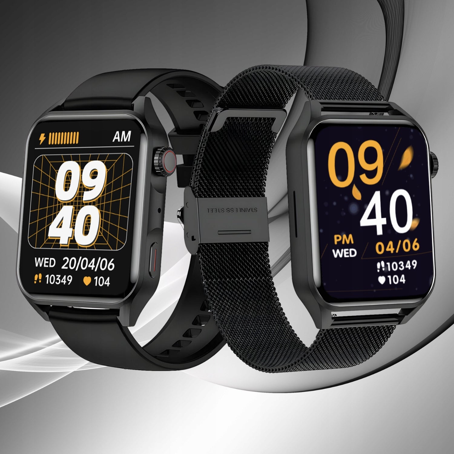 Men's Smartwatch with Large Readable Screen for Elderly Poor Seeing Manufacturer code Smartwatch DEVILL Feliks Amoled Czarny
