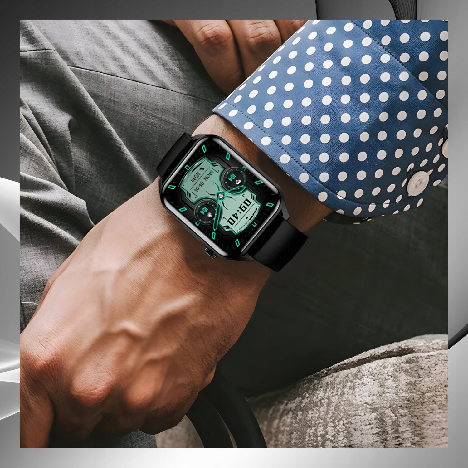Men's Smartwatch with Large Readable Screen for Elderly Poor Seeing Packaging status original