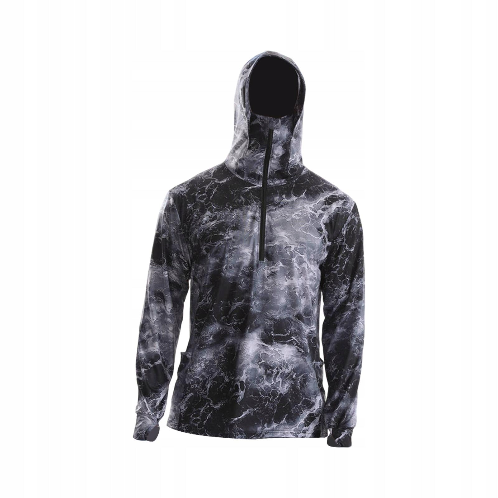 Men's Sun Protection Hoodie Shirt - Quick Drying, Thin, Cooling - Medium Size M