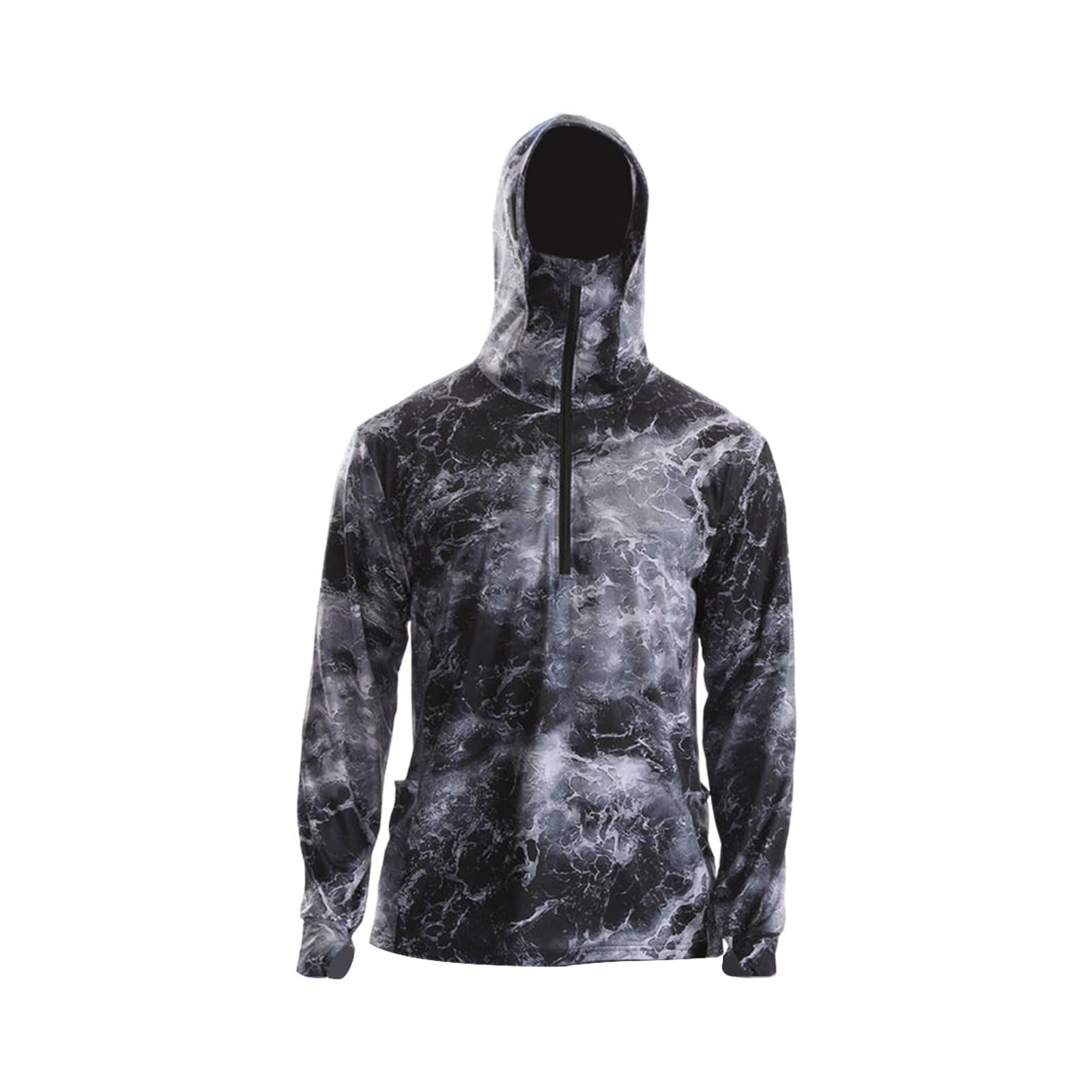 Men's Sun Protection Hoodie Shirt - Quick Drying, Thin, Cooling - Medium