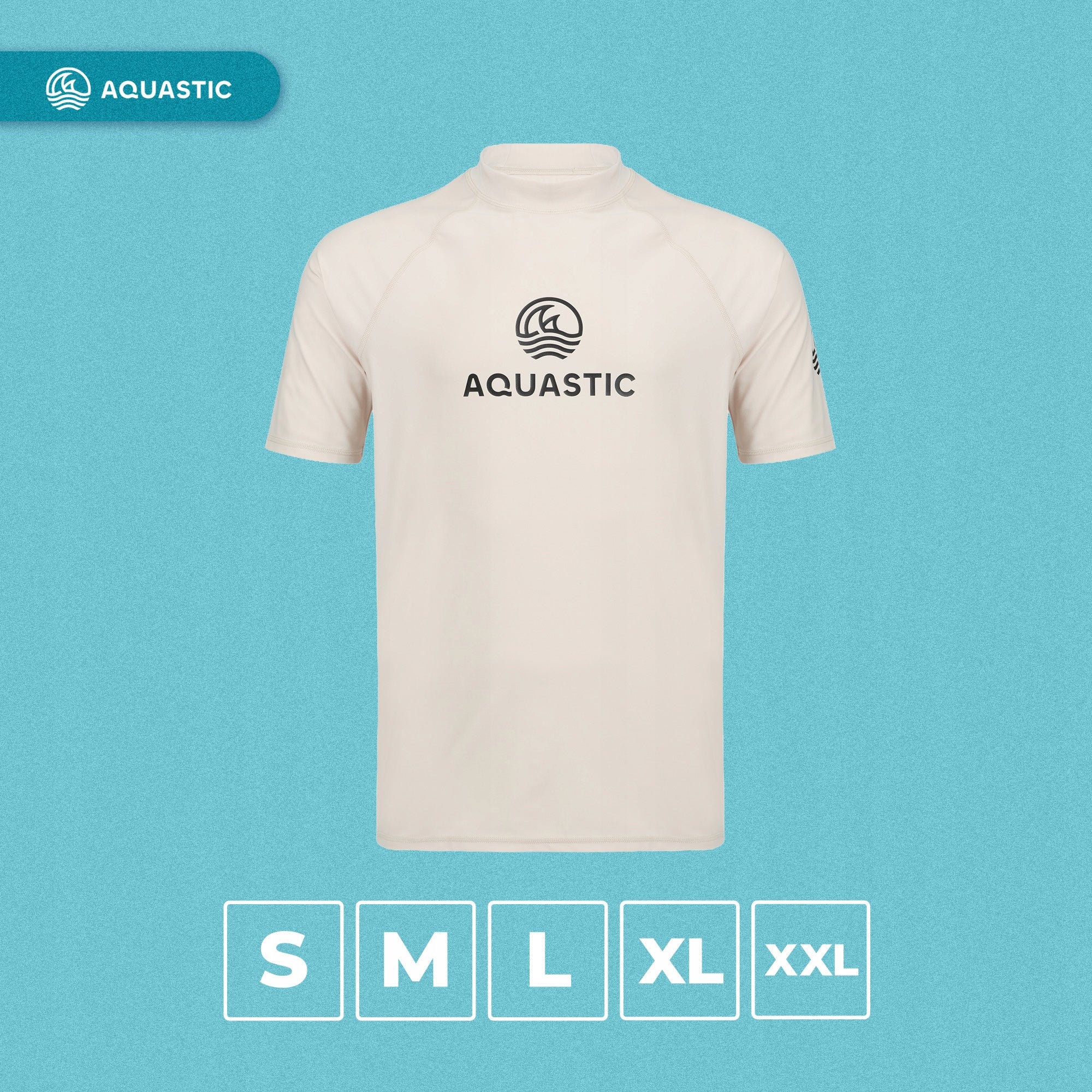 Men's T-shirt AQUASTIC Rimos UV 50+ UPF beige ELASTIC QUICK-DRYING XL Brand Aquastic