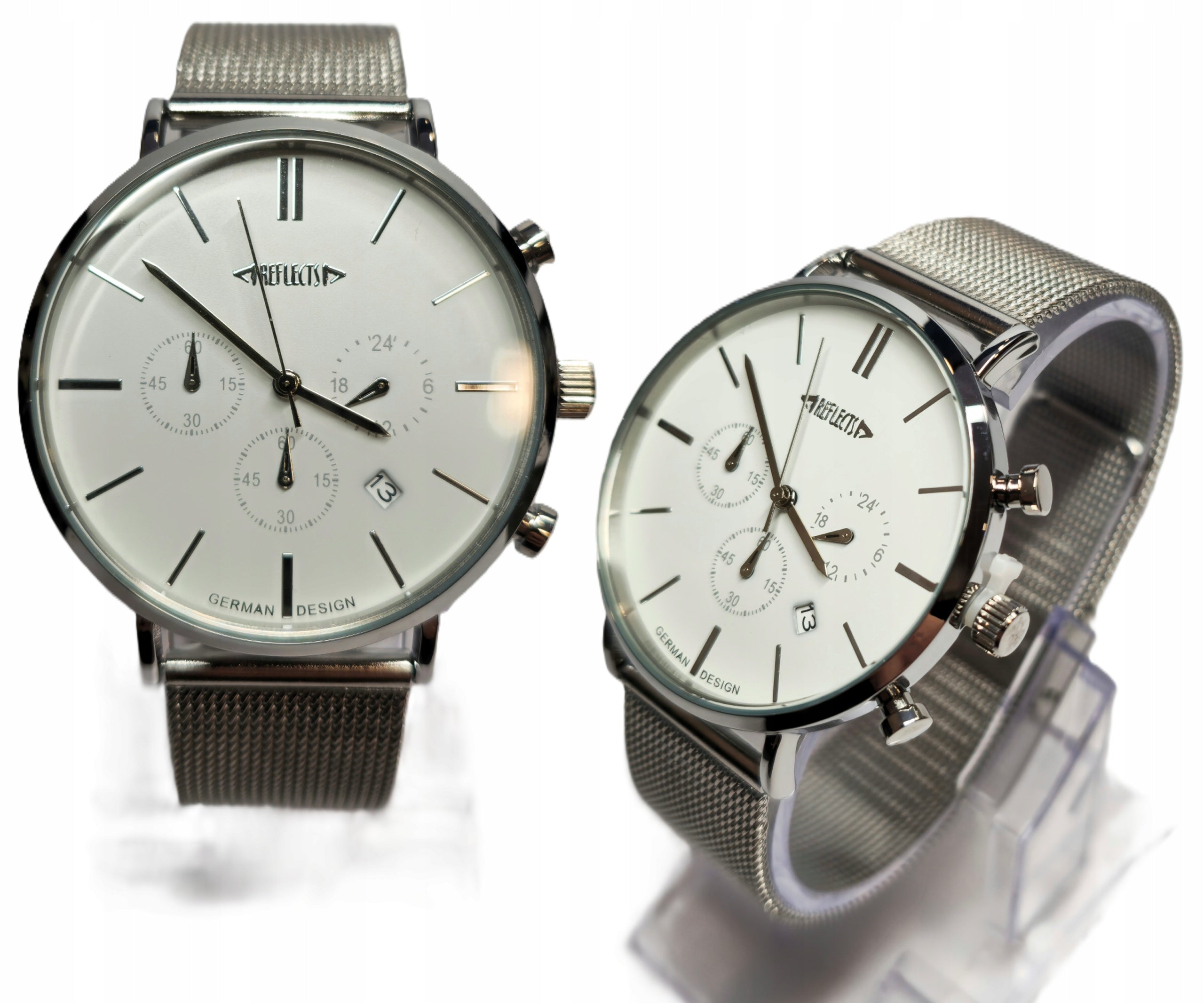 Men's Watch 43 mm Waterproof 3 ATM Metal Mineral Glass