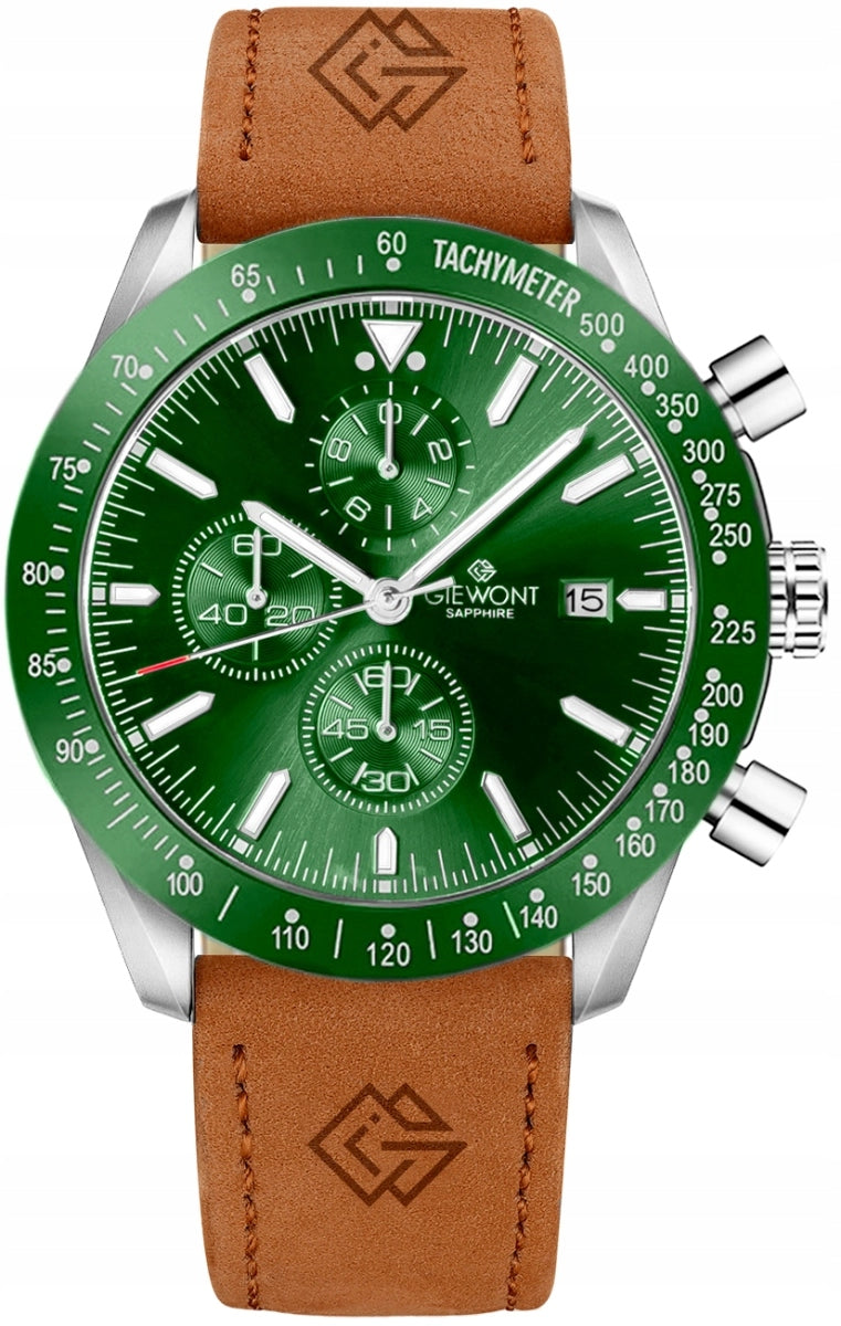 Men's Watch Giewont Chronograph Sapphire Brown Green GW8720-A3