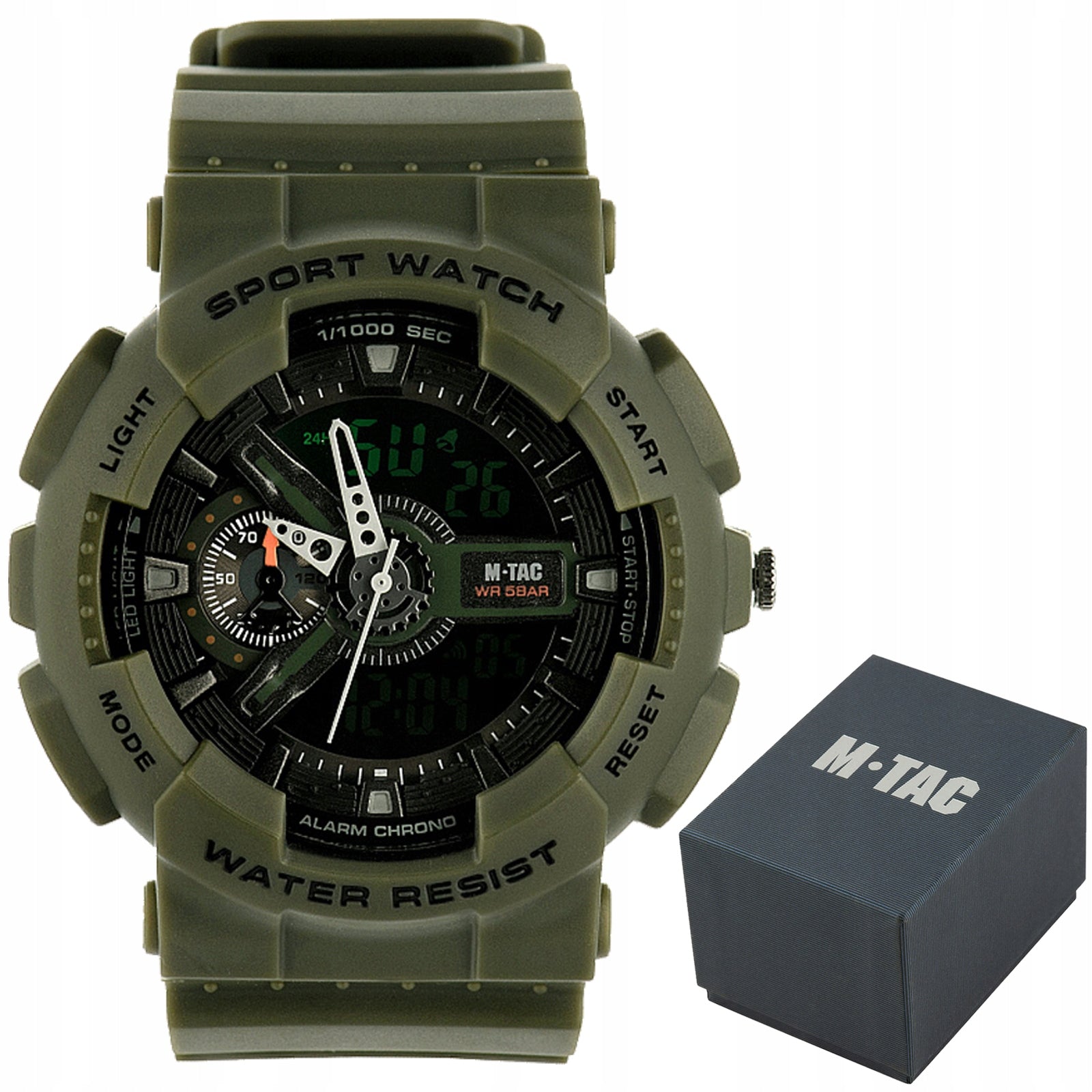 Men's Watch M-TAC Sports Trekking Multifunctional Waterproof Olive