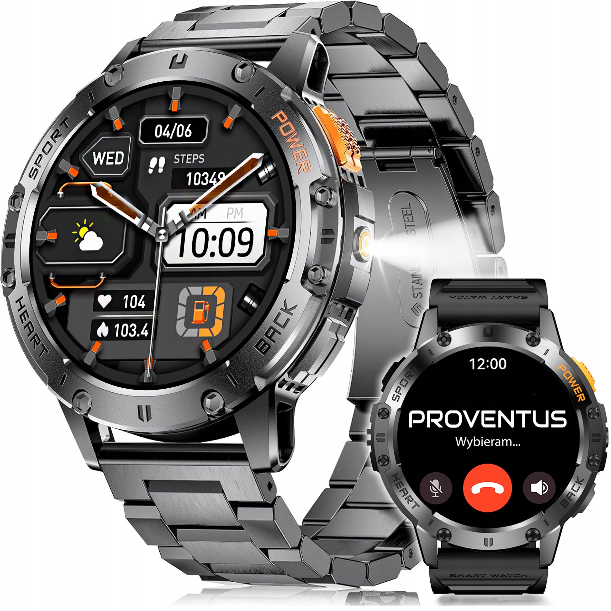 Men's Watch Smartwatch AMOLED IP68 530mAh Measurements Talk SMS Flashlight PL