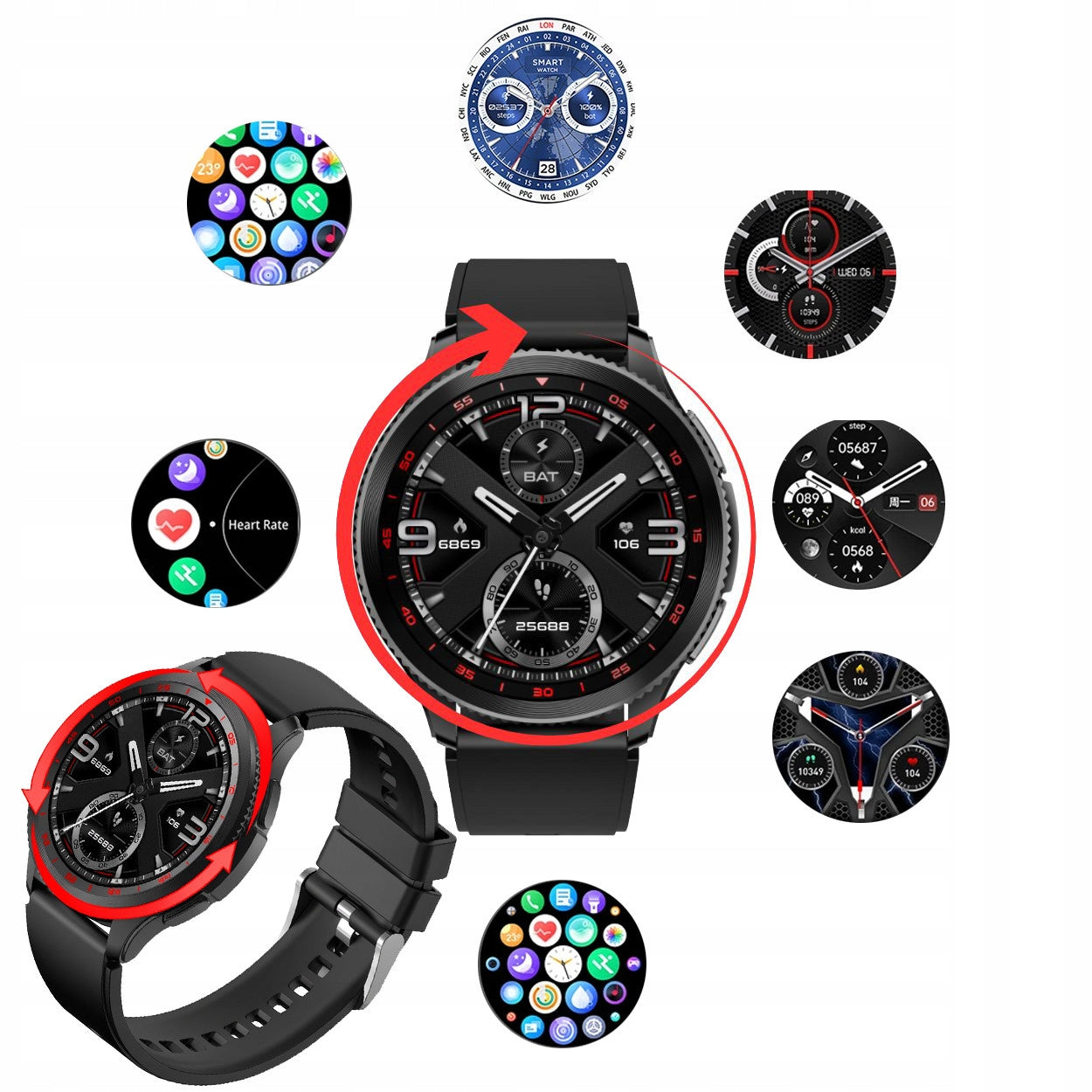 Men's Watch Smartwatch AMOLED PL Menu | Bluetooth Call | 300 mAh Battery Brand Rubicon