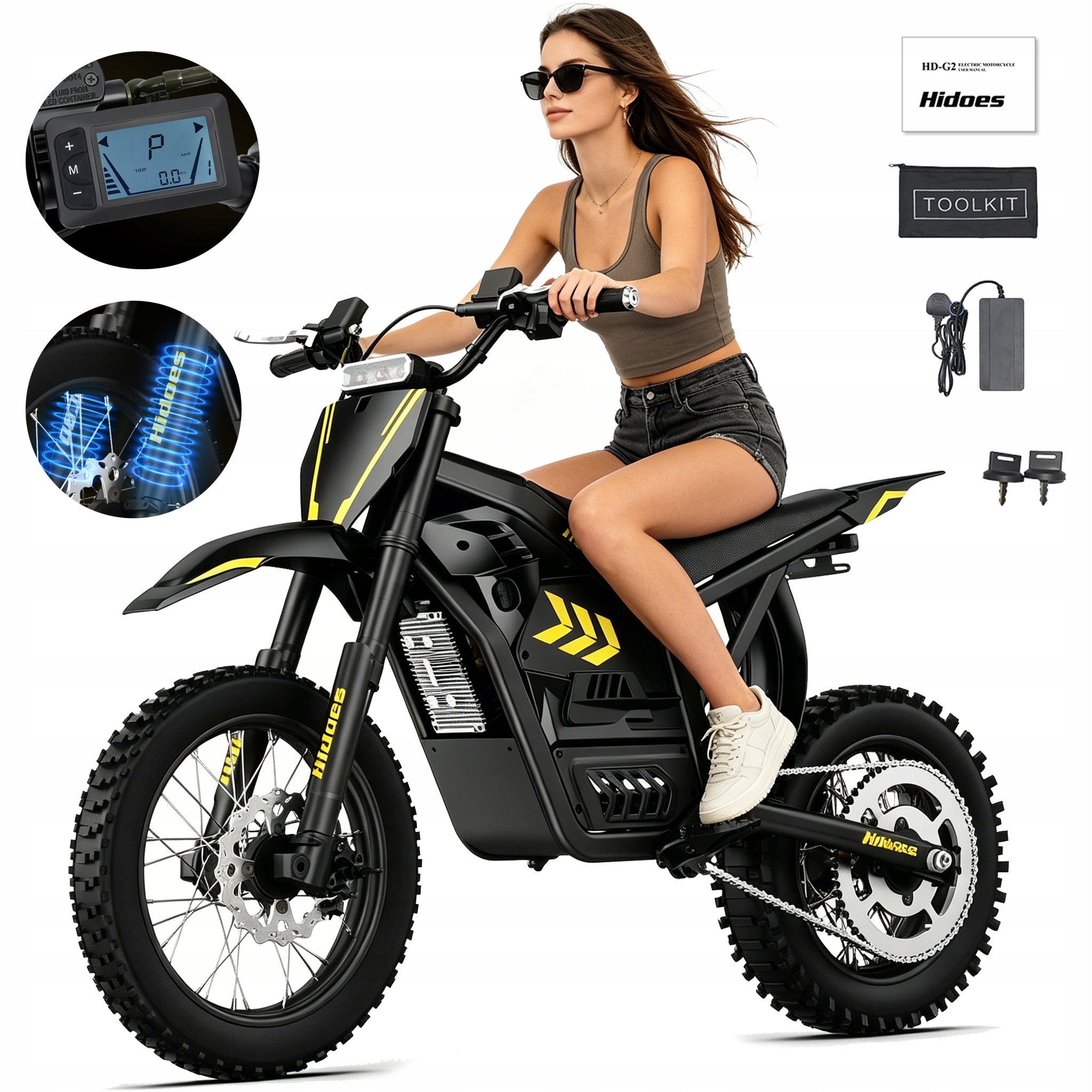 Men's/Women's Off-Road Electric Vehicle Hidoes G2 3500W 55KM/H 48V 23Ah