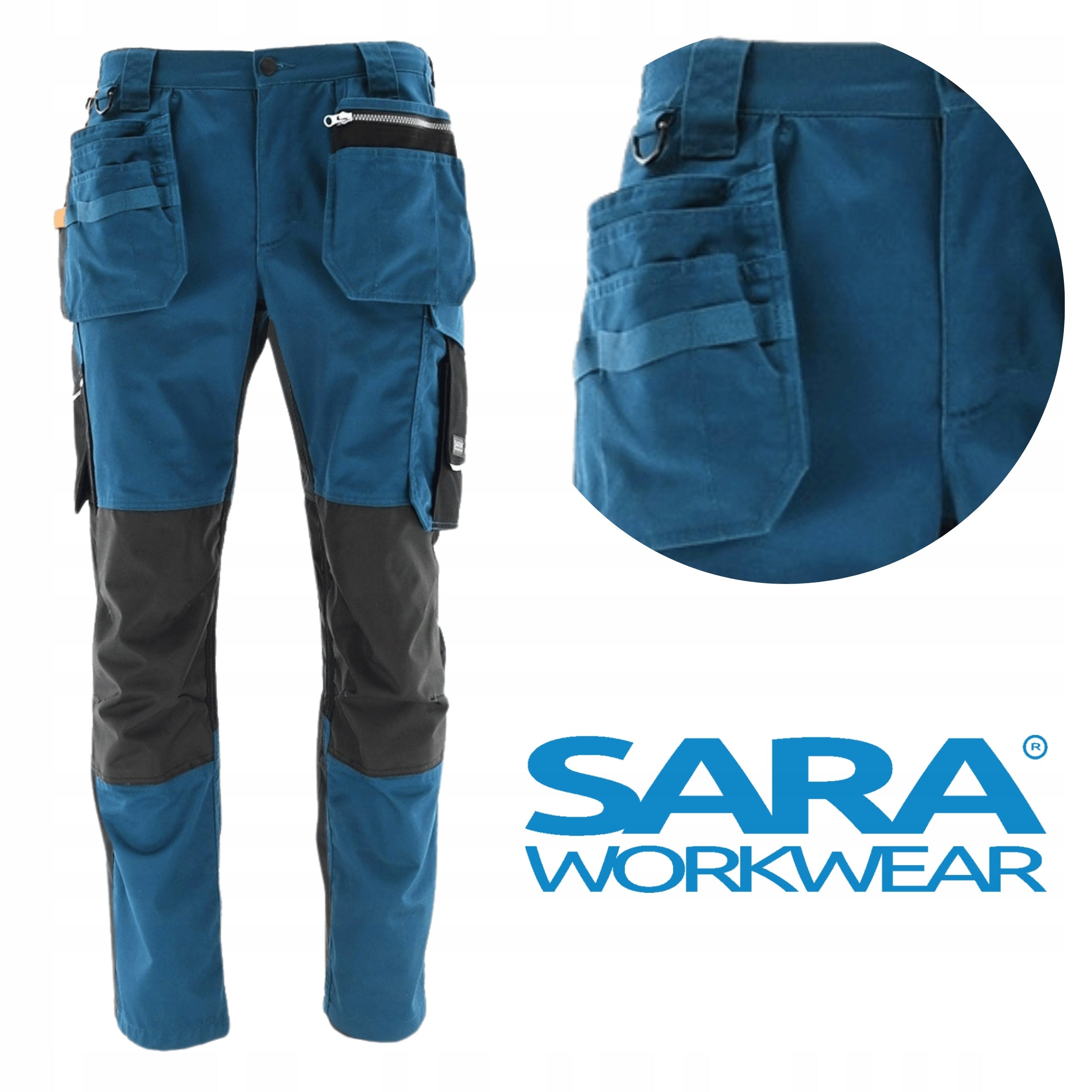 Men's Work Pants Black Blue Strong Health and Safety Belt 48 Packaging status original