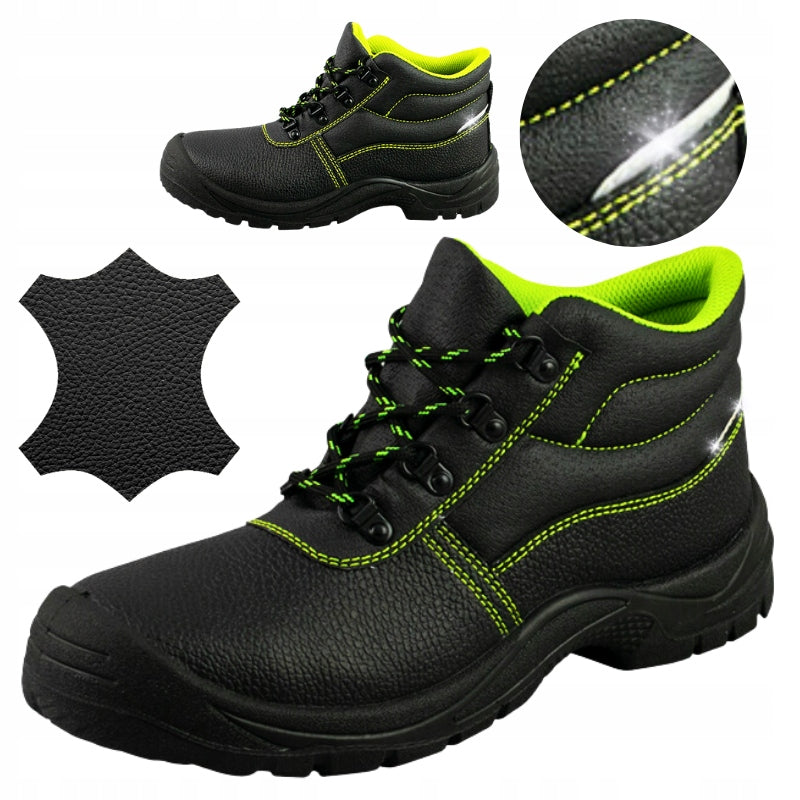 Men's Work Shoes Leather Boots Without Lift O1 BHP Lightweight Comfortable