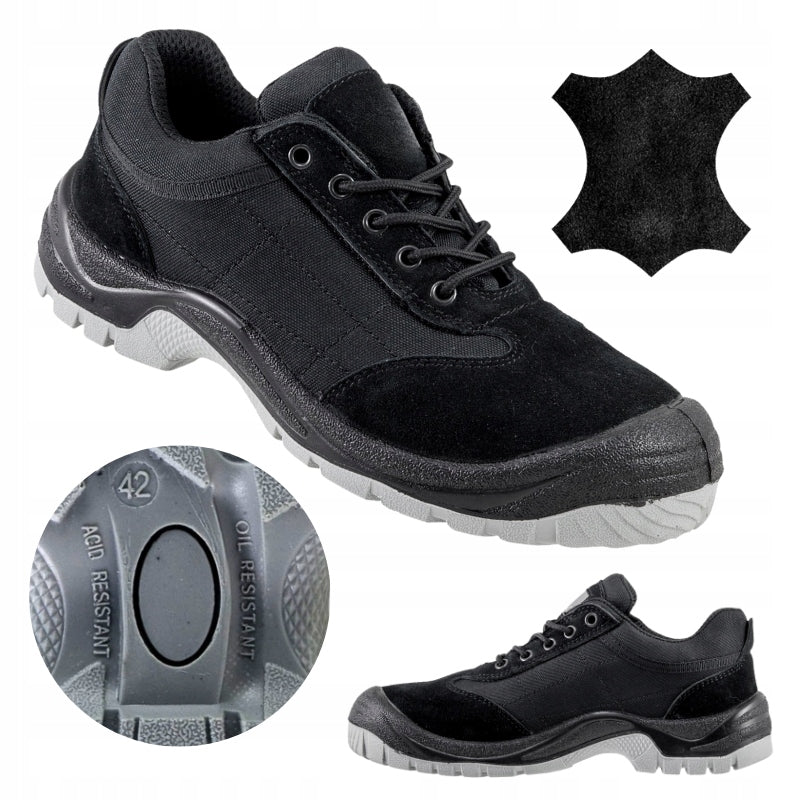 Men's Work Shoes Protective LEATHER SHOES WITHOUT METAL HEALTH AND SAFETY LIFT