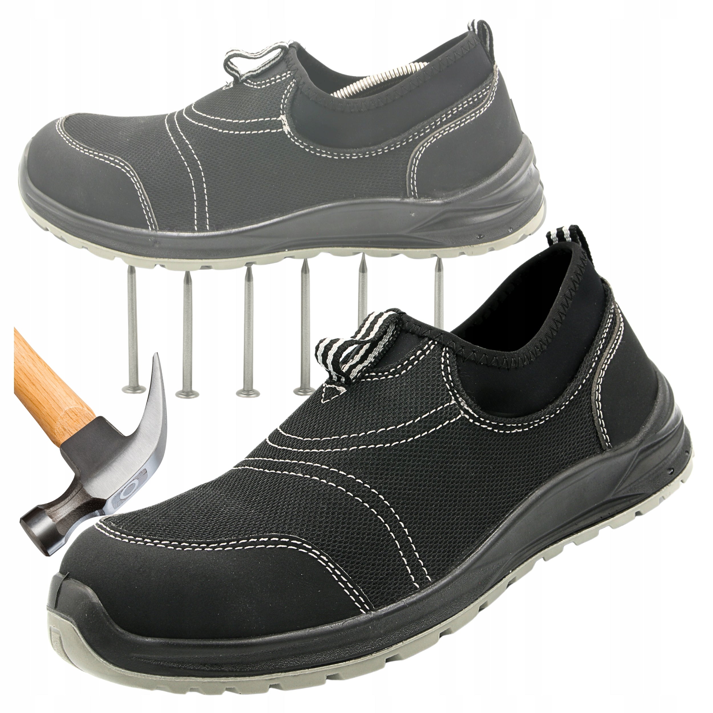 Men's Work Shoes Slip-On Shoes S1P with Puncture Resistant Toe Health and Safety
