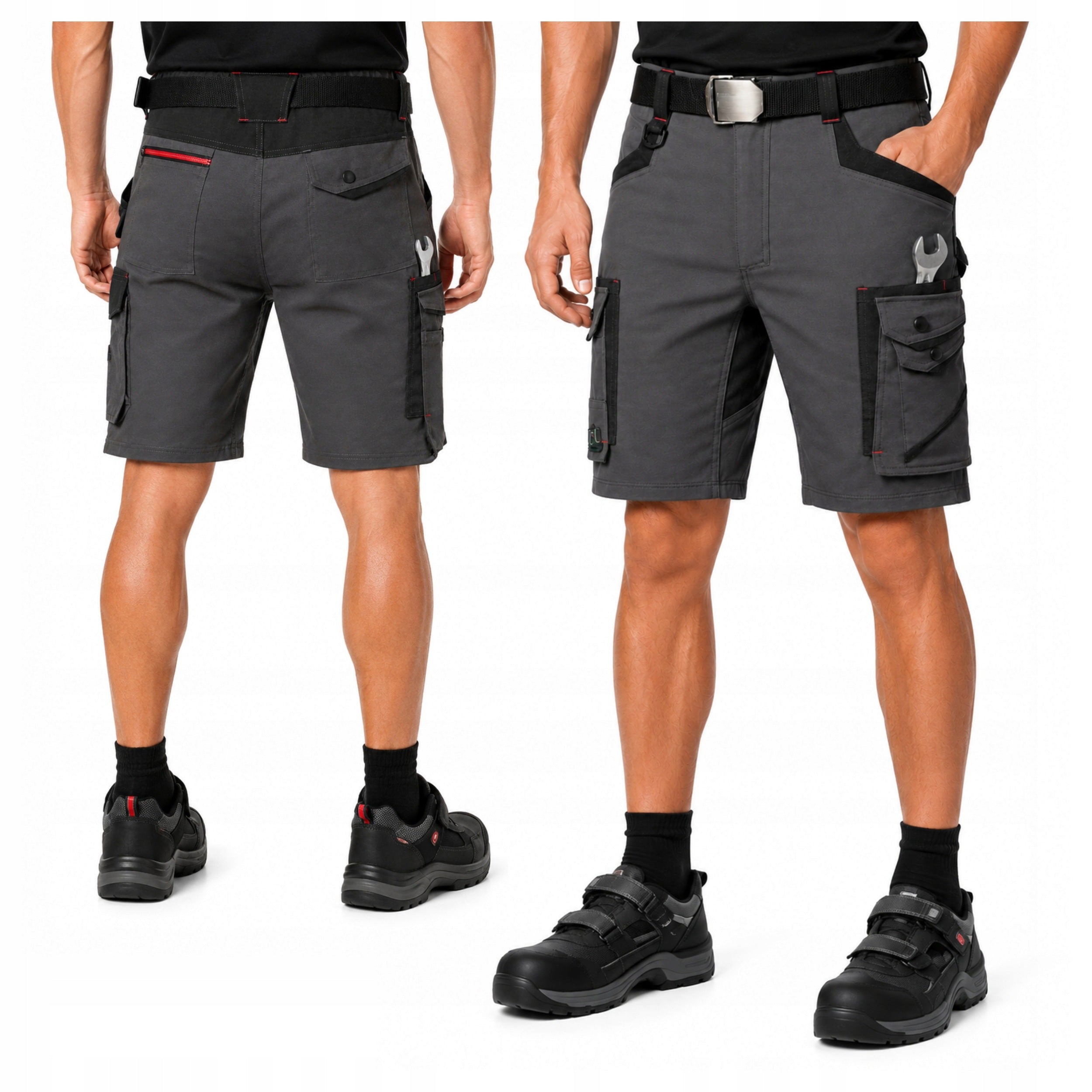 Men's Work Shorts Short Pants Assembly Shorts Elastic Health and Safety