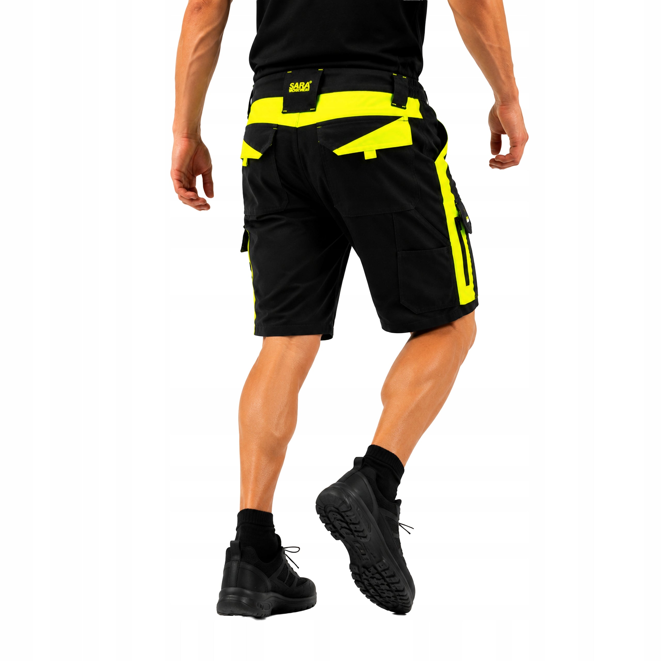 Men's Work Shorts Short Pants ELASTIC STRETCH REFLECTIVE HEALTH AND SAFETY Manufacturer code Spodenki WorkBhpxSara_ULTRA_FLEX_YELLOW