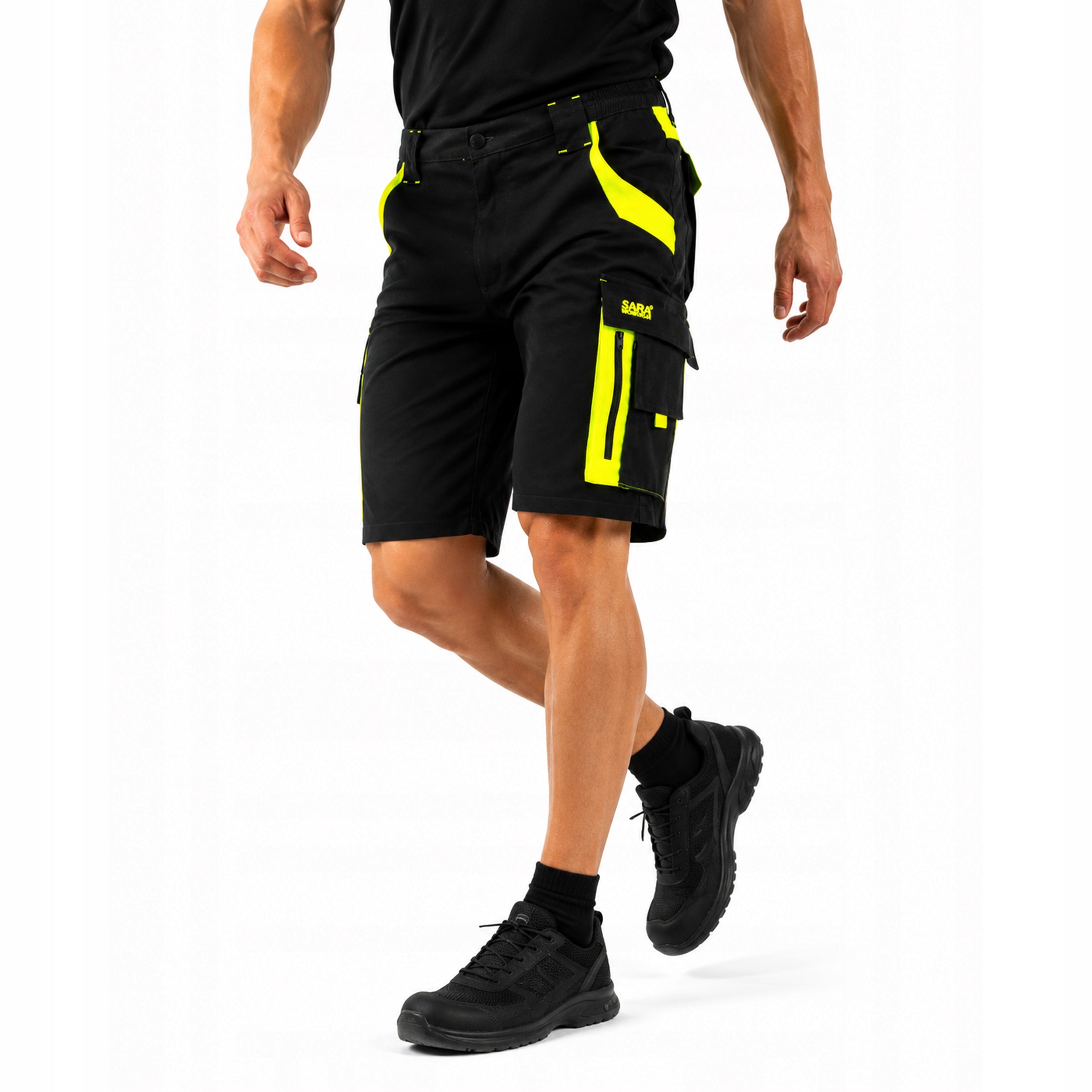 Men's Work Shorts Short Pants ELASTIC STRETCH REFLECTIVE HEALTH AND SAFETY Packaging status original