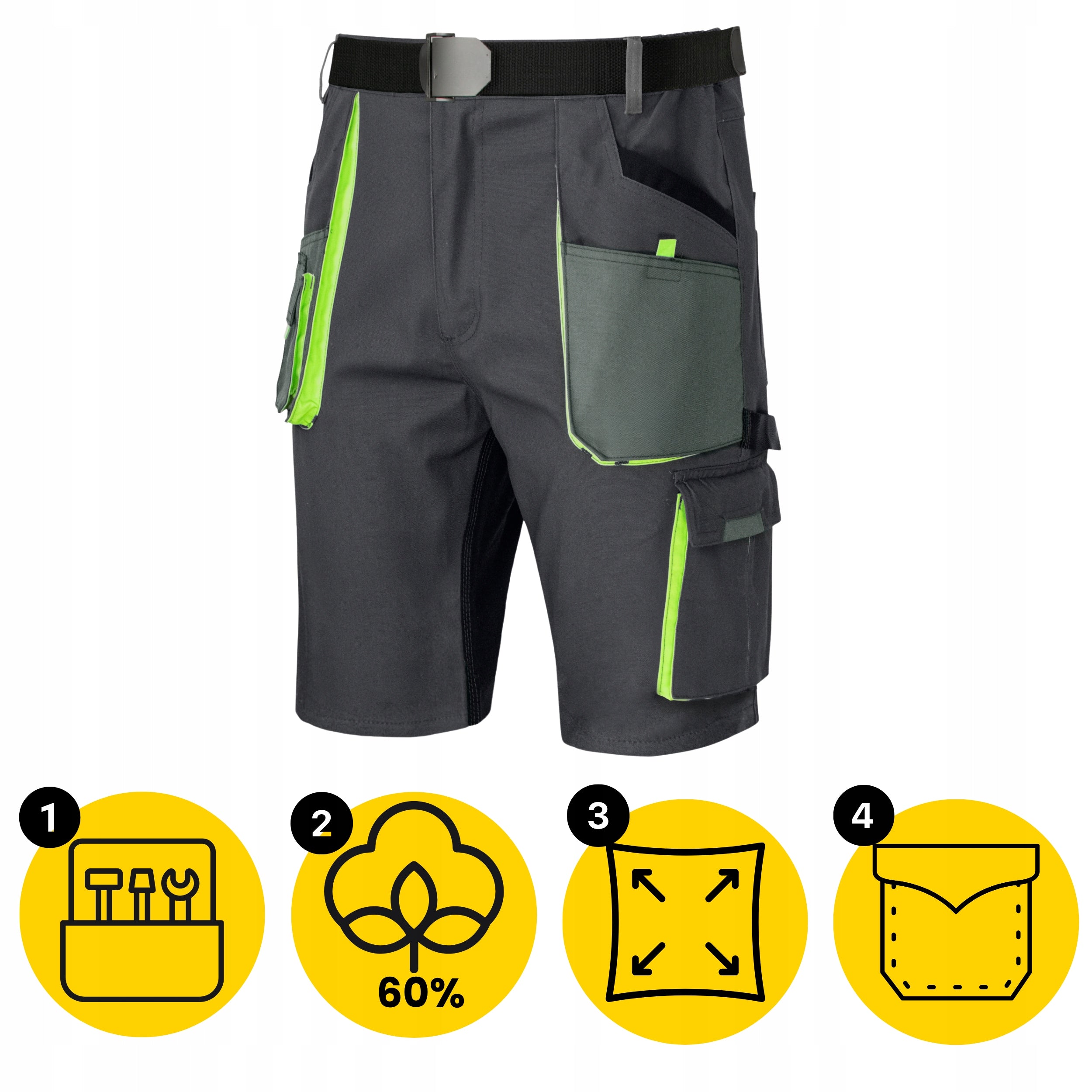 Men's Work Shorts Short Pants Protective Shorts STRONG STRETCH WEAVE Brand Specto
