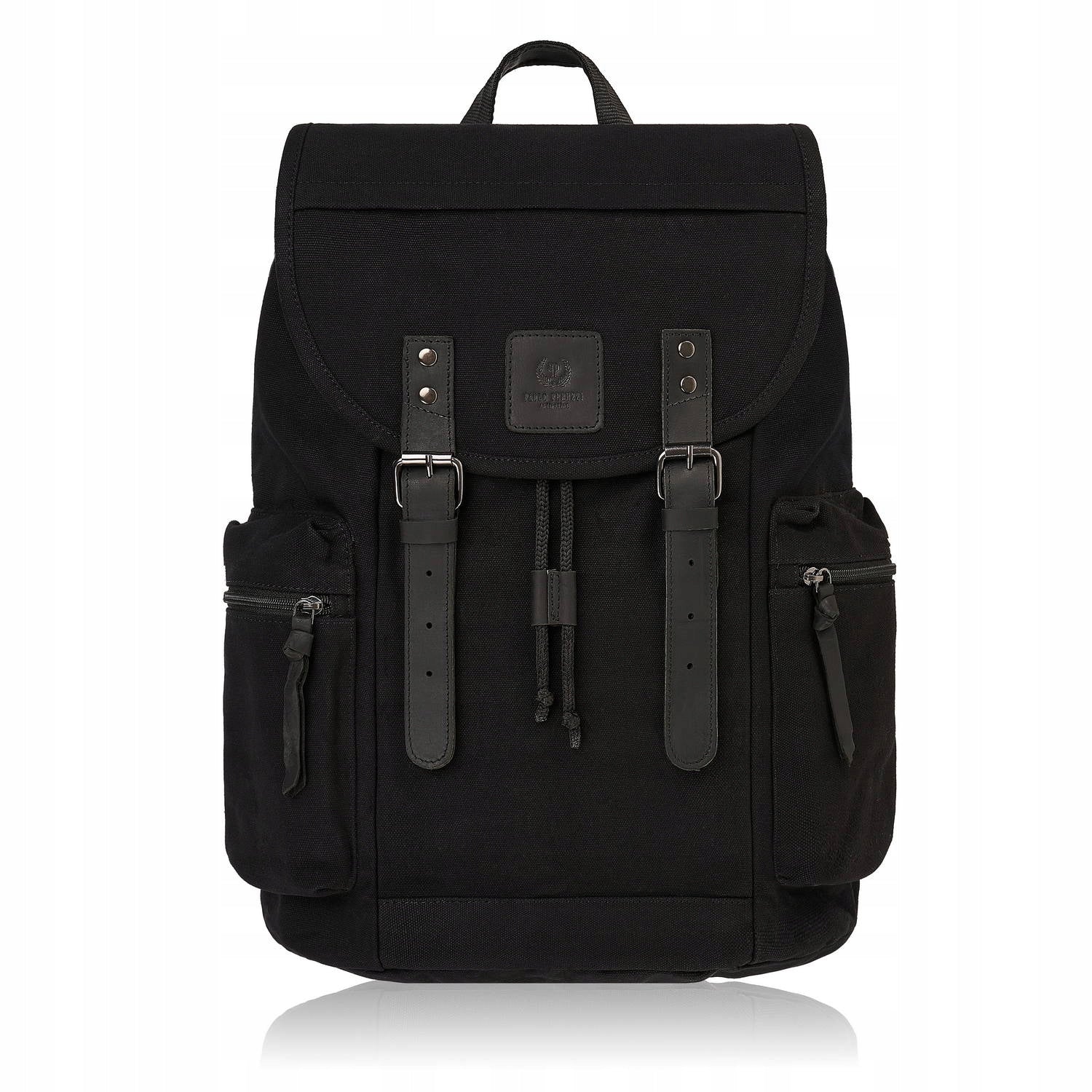Men's backpack Paolo Peruzzi, black vintage school backpack FOR GIFT