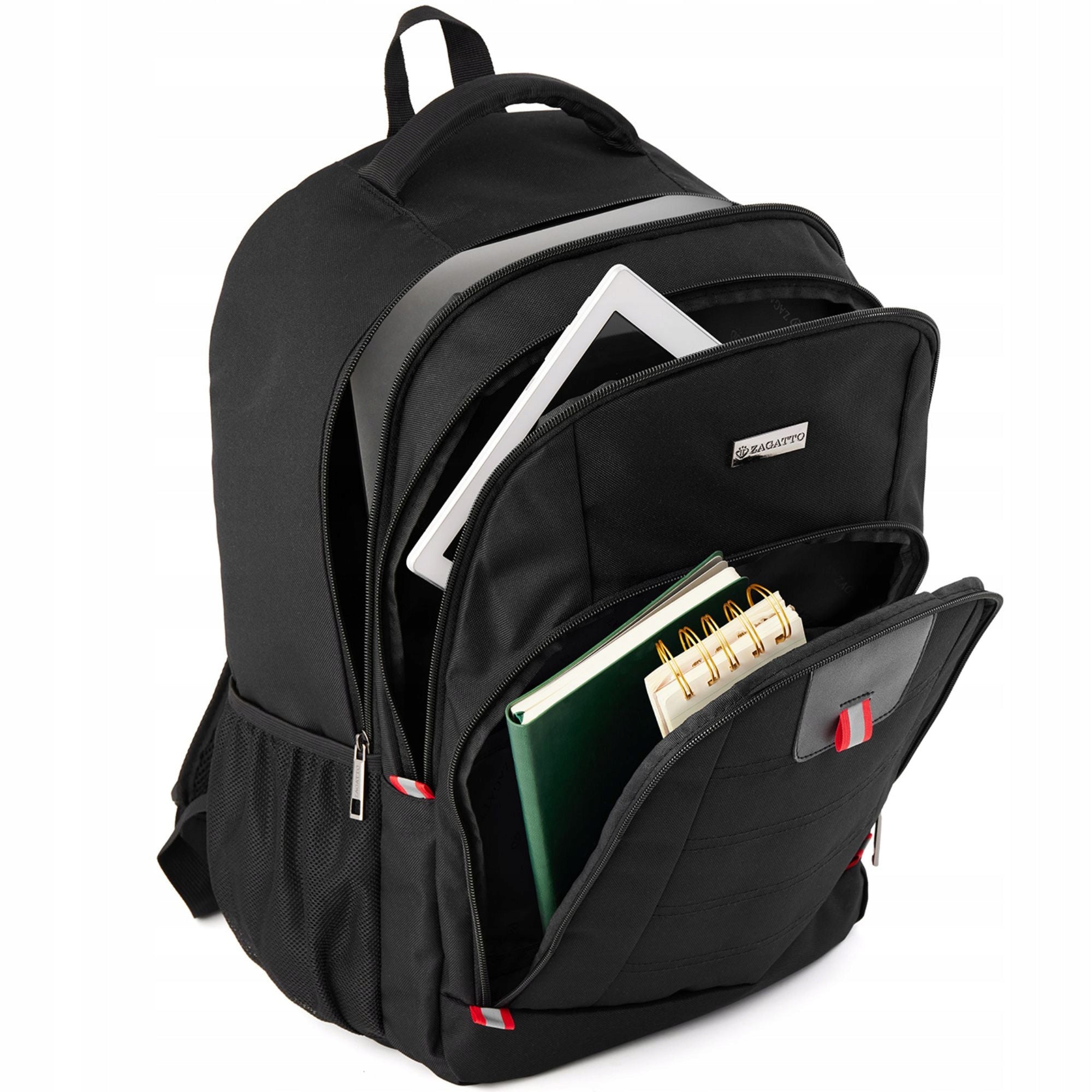 Men's backpack black urban multi-chamber sports for work school ZAGATTO Brand Zagatto