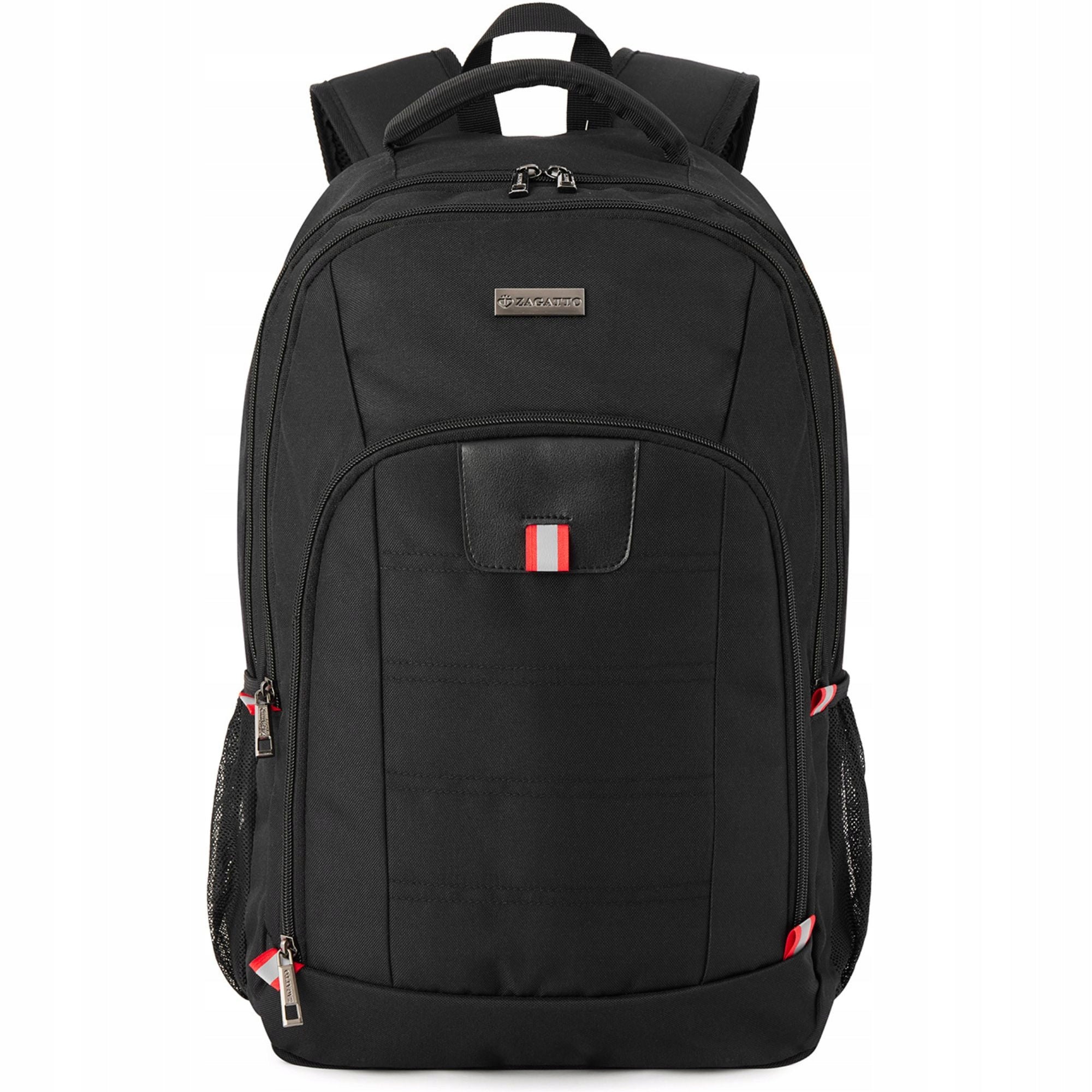 Men's backpack black urban multi-chamber sports for work school ZAGATTO