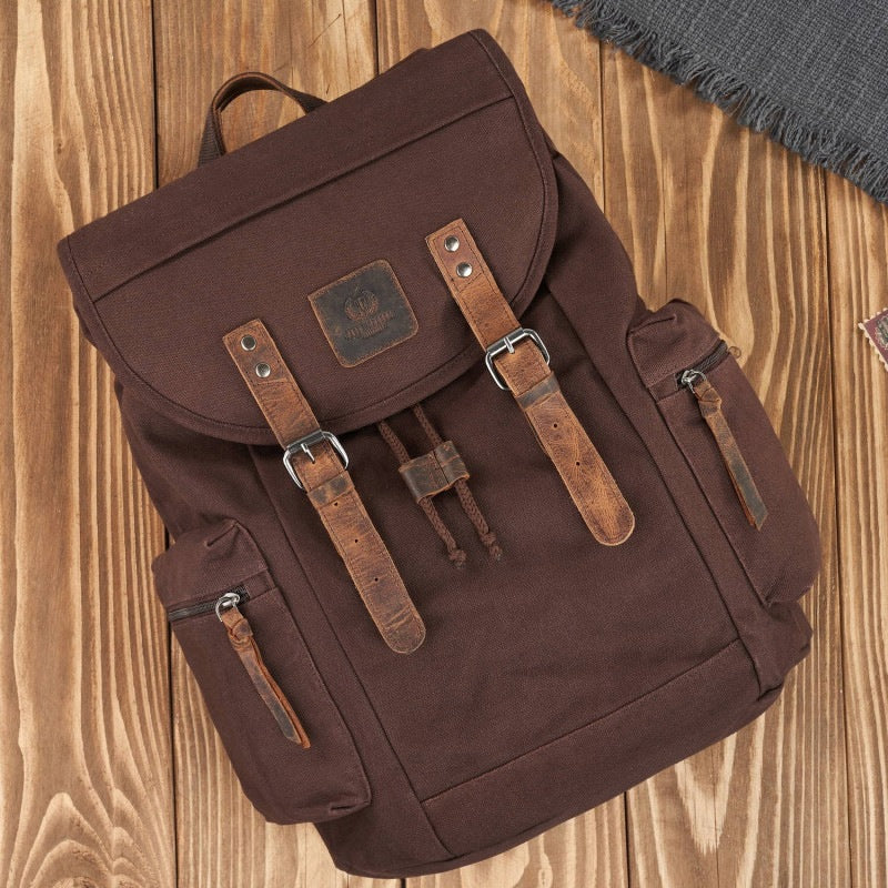 Men's backpack for work large brown roomy vintage Paolo Peruzzi T-19-BR Brand Paolo Peruzzi