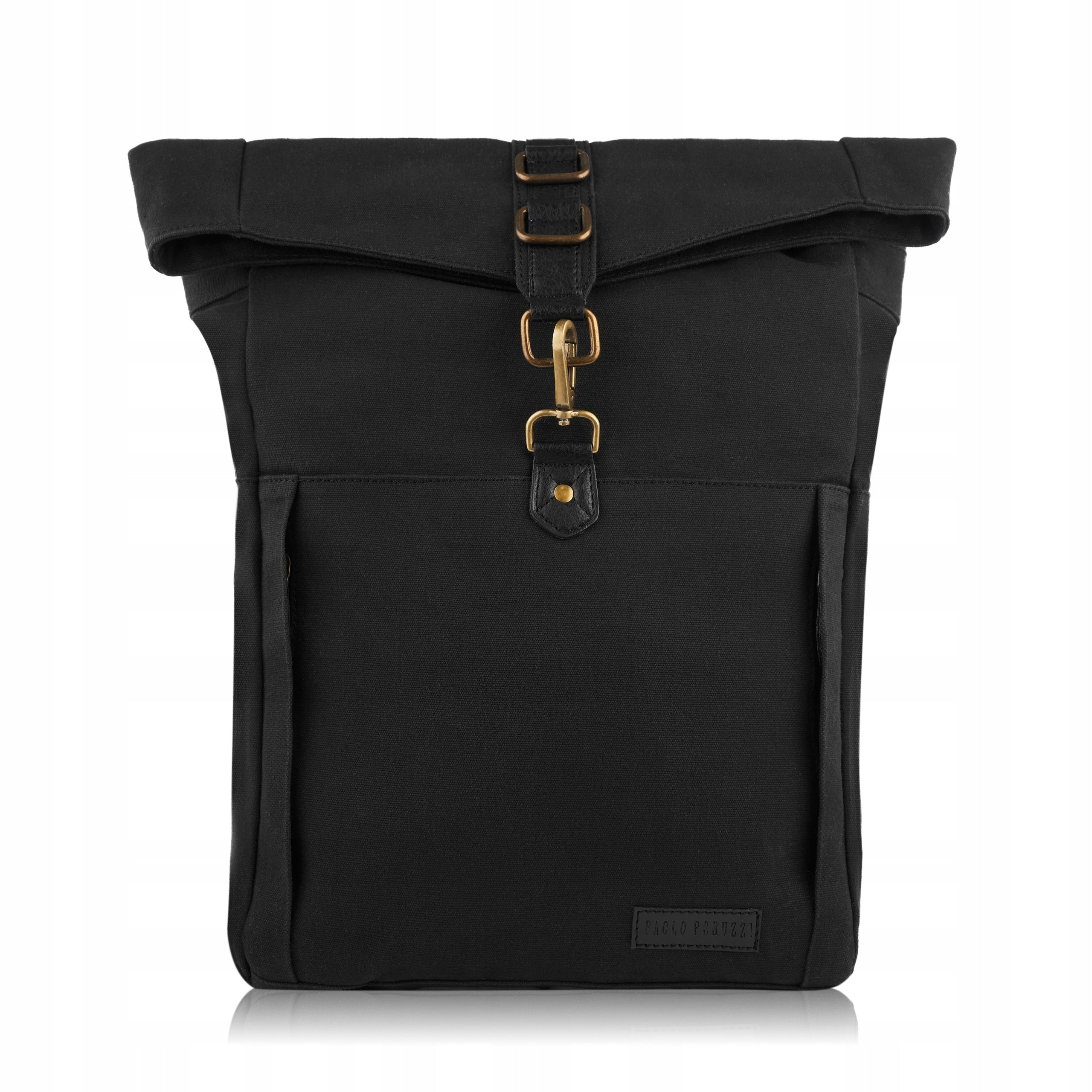 Men's backpack vintage black Paolo Peruzzi school youth courier