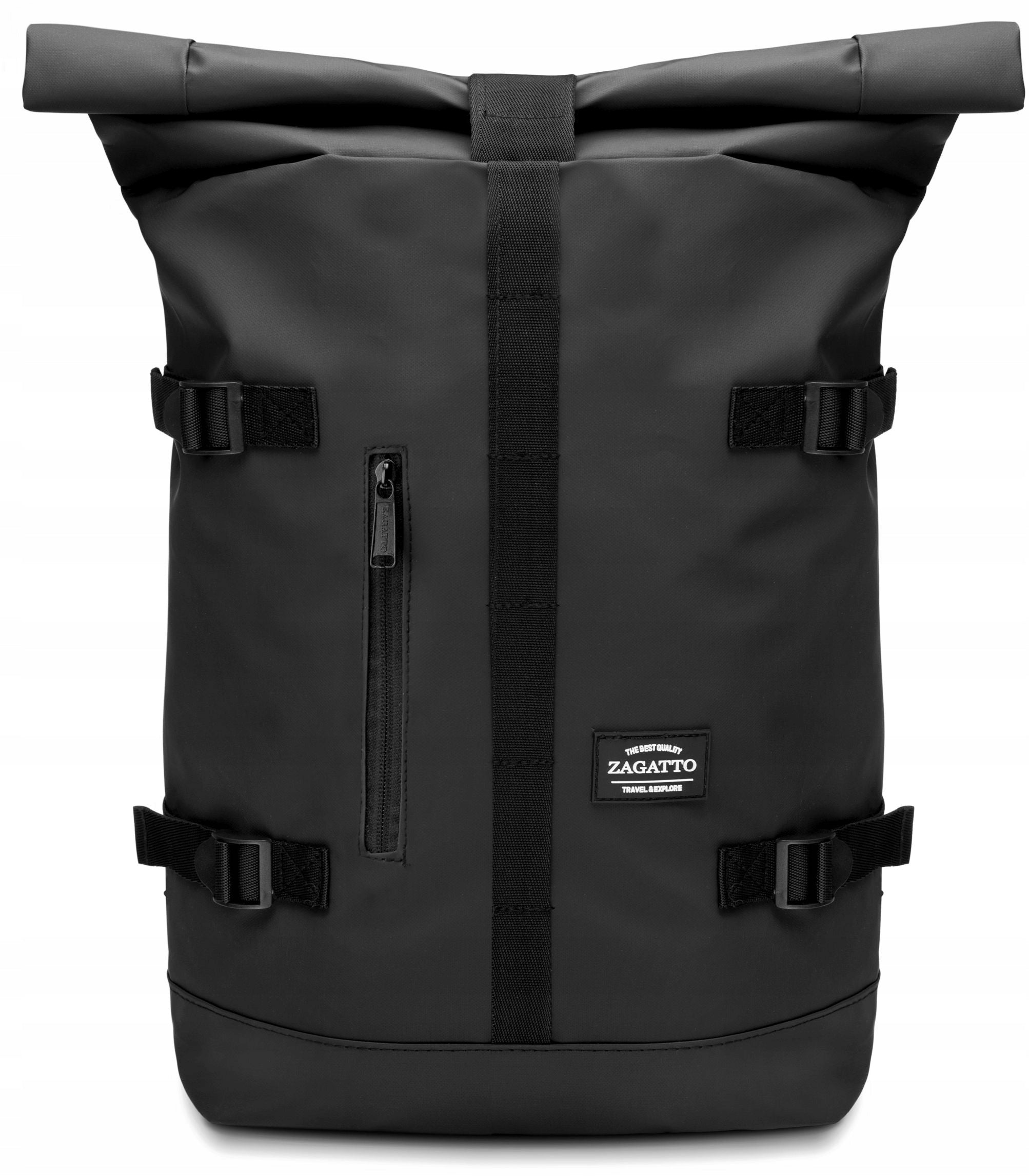 Men's backpack women's urban black roll top A4 bicycle rolltop ZAGATTO Brand Zagatto