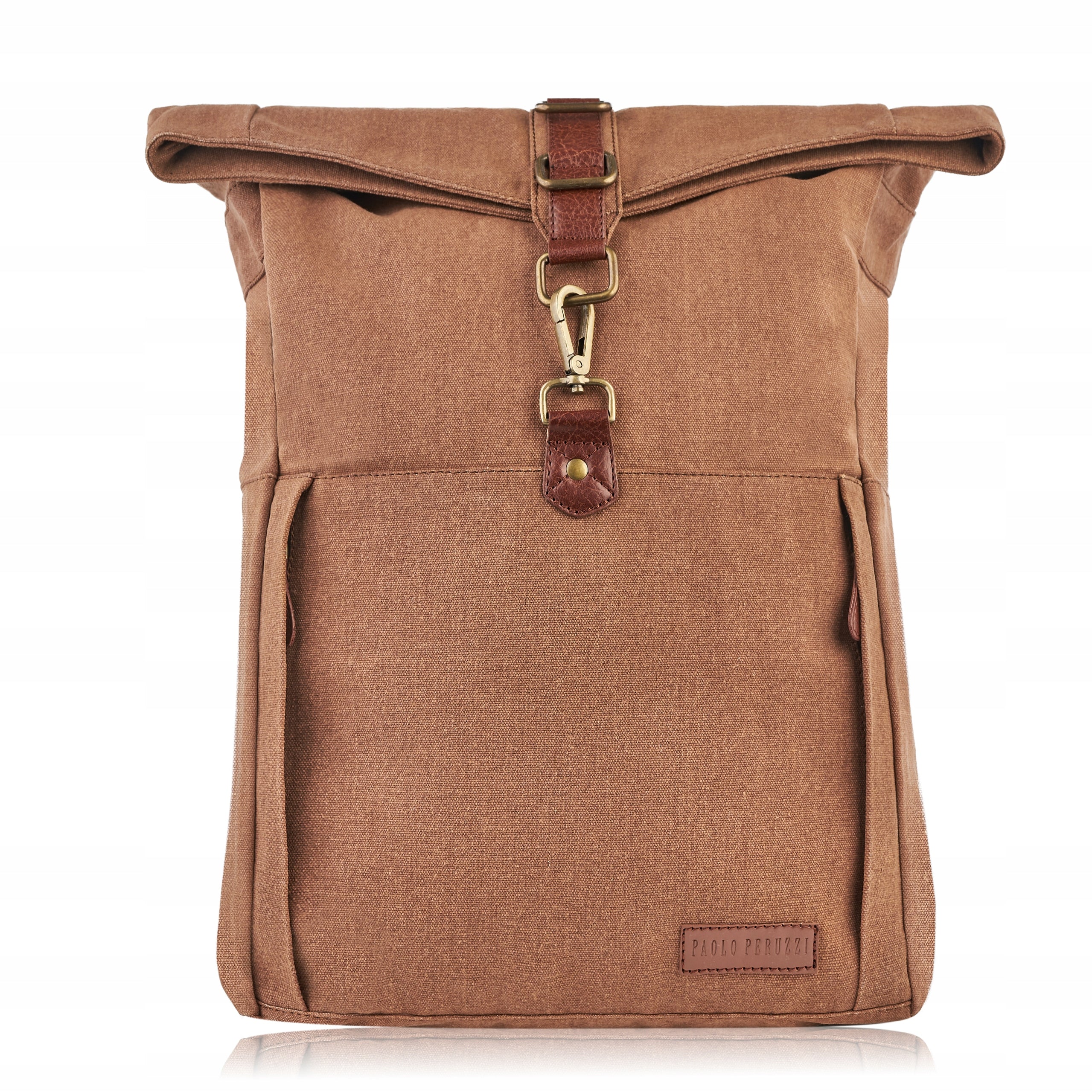 Men's courier backpack city school brown for school and university A4