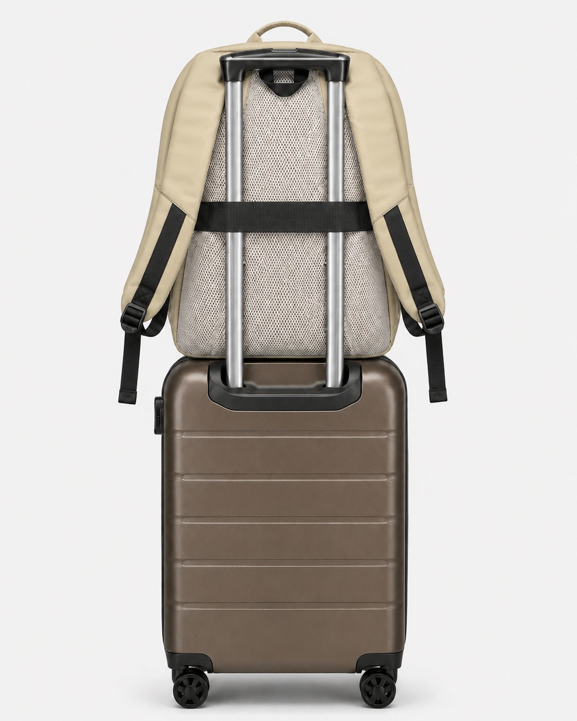 Men's hiking backpack for work on laptop beige-black business GRACIO Brand Gracio