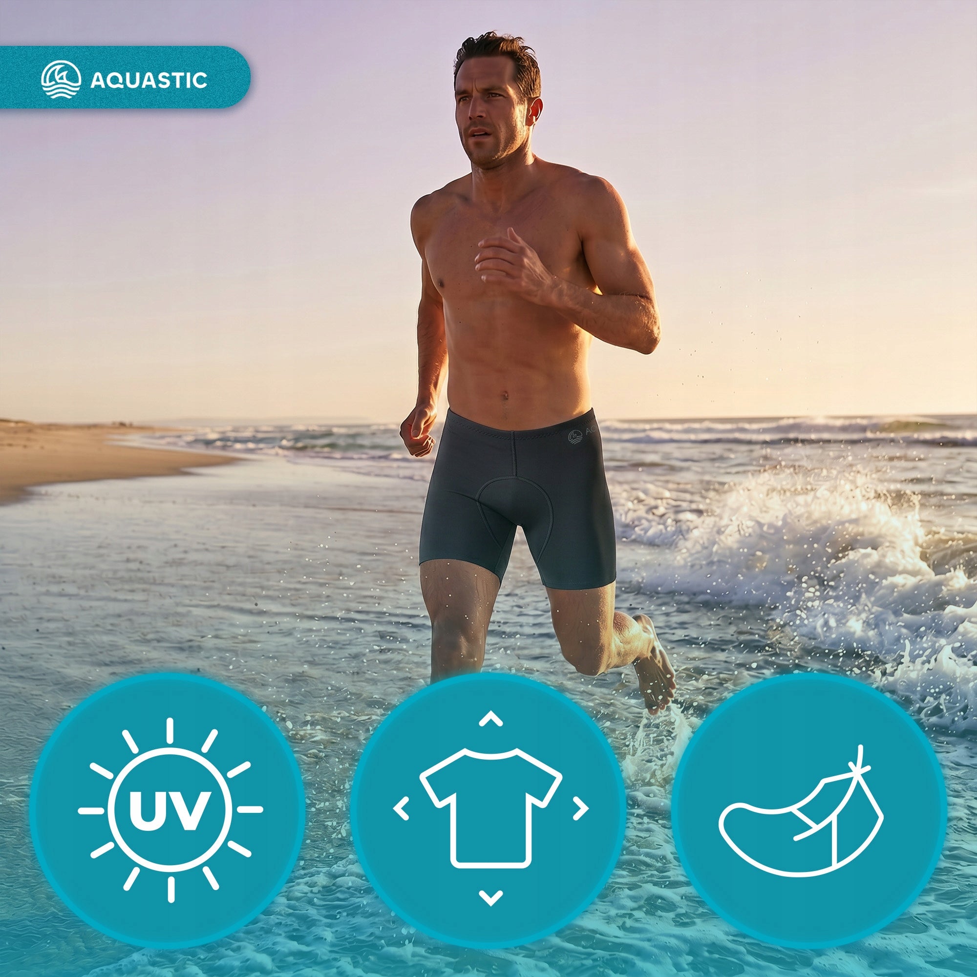Men's neoprene shorts AQUASTIC HydroCore SH 1.5 mm black L SWIMMING Brand Aquastic