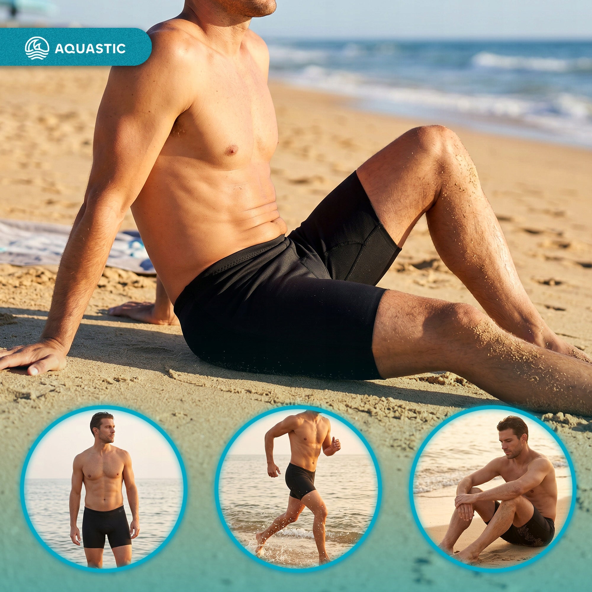 Men's neoprene shorts AQUASTIC HydroCore SH 1.5 mm black L SWIMMING Collection wiosna/lato