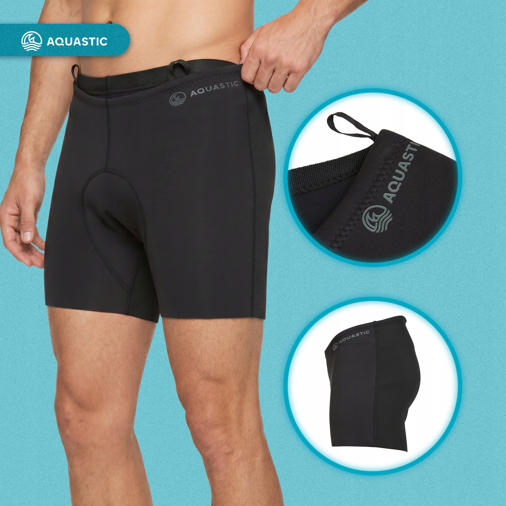 Men's neoprene shorts AQUASTIC HydroCore SH 1.5 mm black L SWIMMING Size L