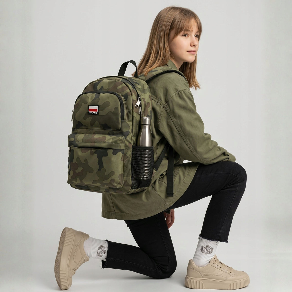Men's school backpack for camo laptop A4 Polish Product Convey Brand CONVEY