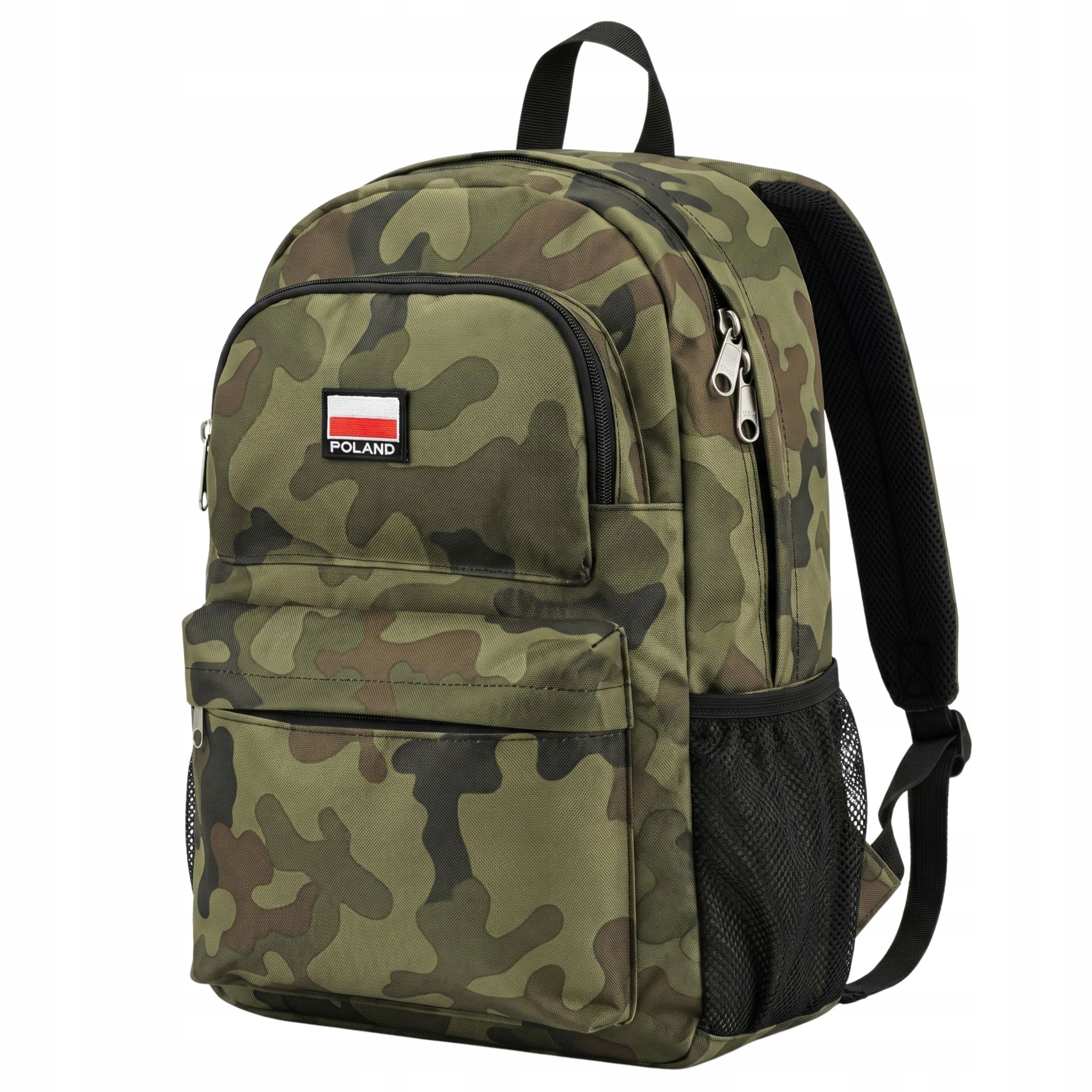 Men's school backpack for camo laptop A4 Polish Product Convey