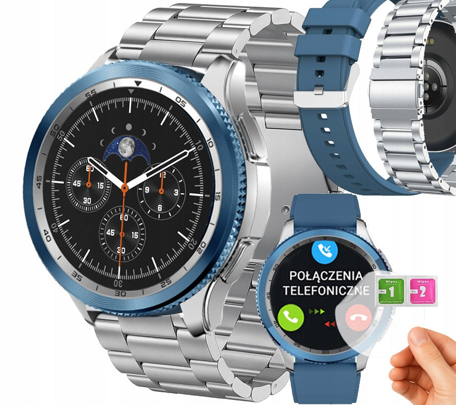 Men's smartwatch silver AMOLED - Bluetooth, battery 300mAh! LIMITED