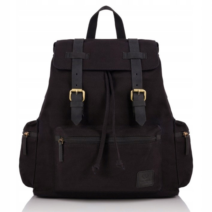 Men's vintage backpack PAOLO PERUZZI, large canvas, travel school backpack