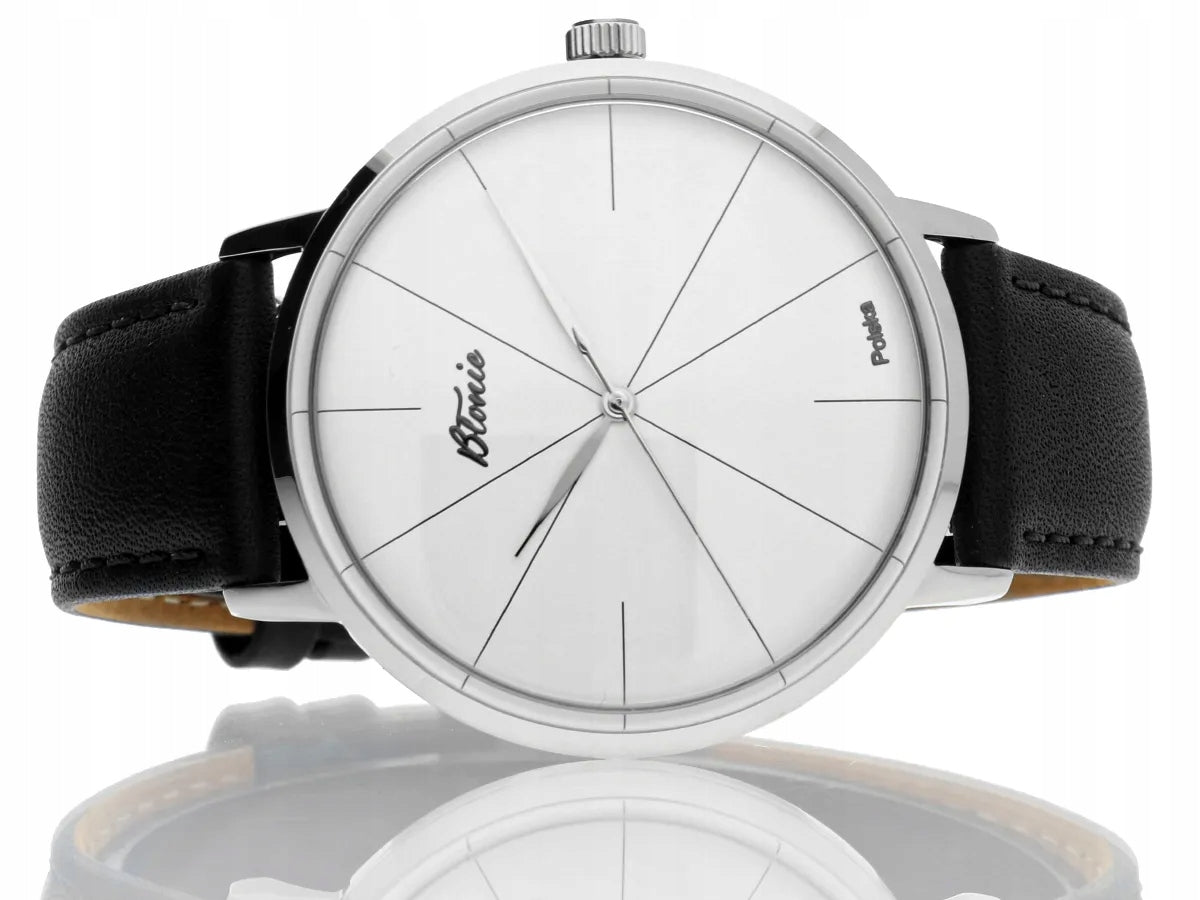 Men's watch BŁONIE ZODIAK ZEBRA White dial Leather strap 42 mm Packaging status original