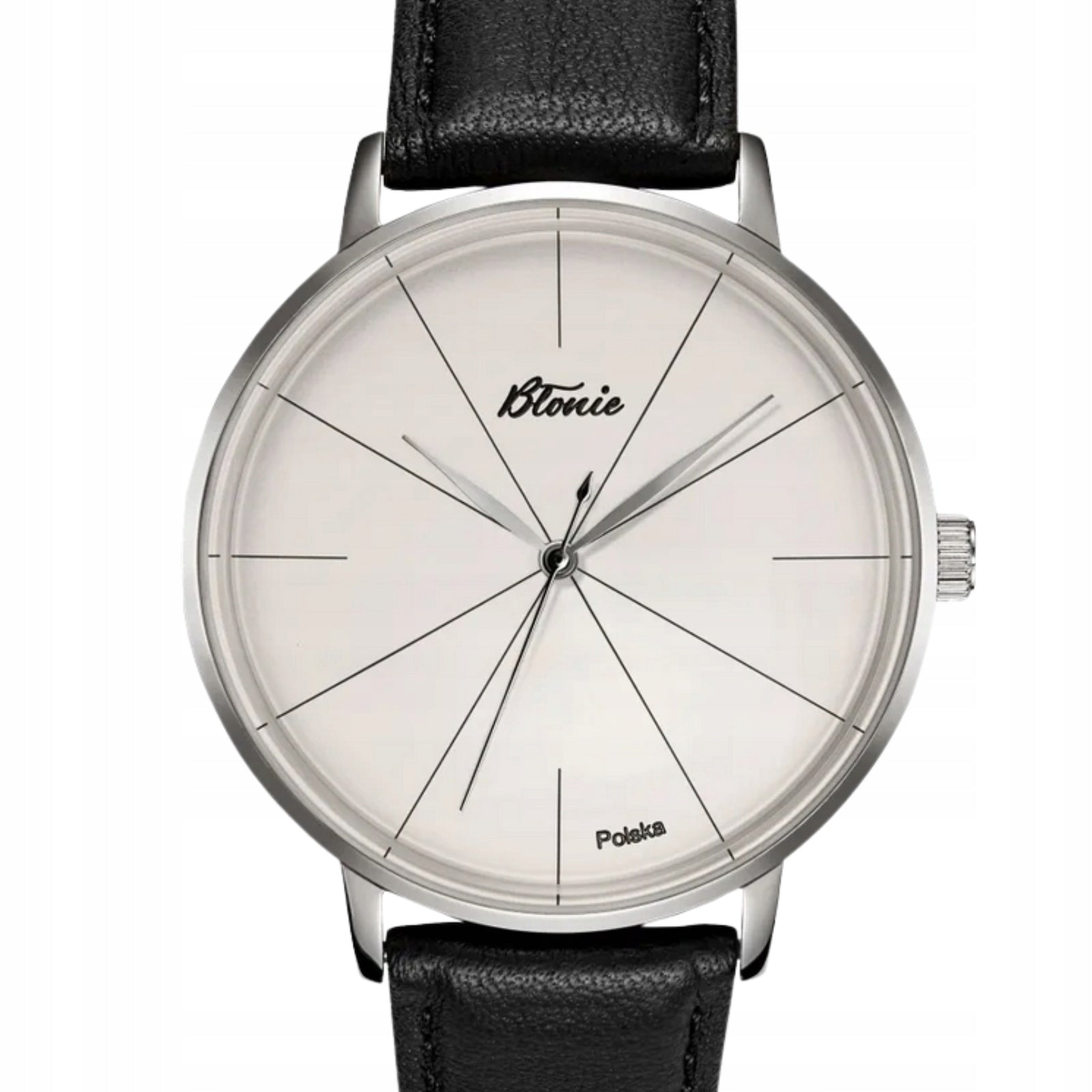 Men's watch BŁONIE ZODIAK ZEBRA White dial Leather strap 42 mm