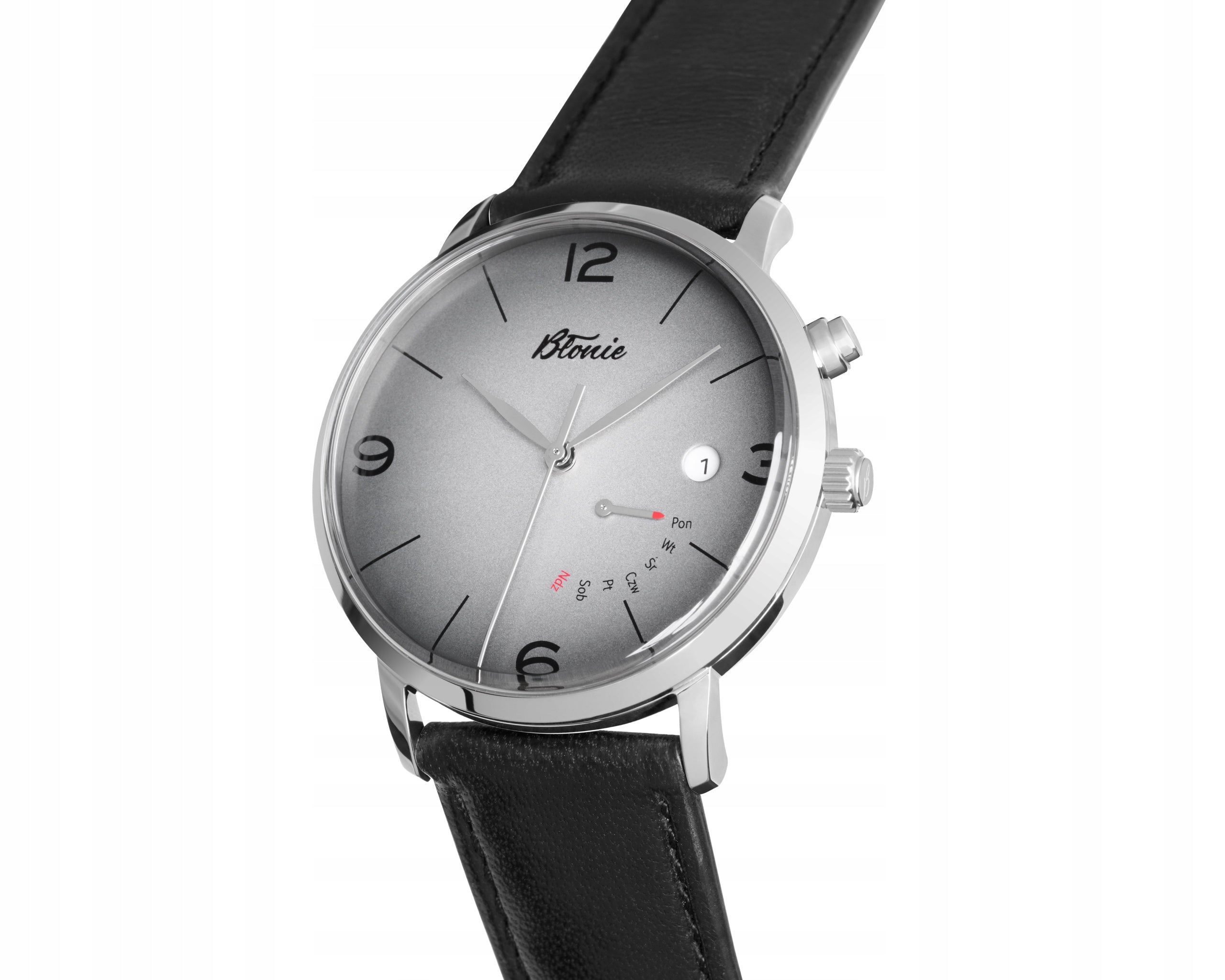 Men's watch Błonie Elektro Amper data grey on strap Packaging status original