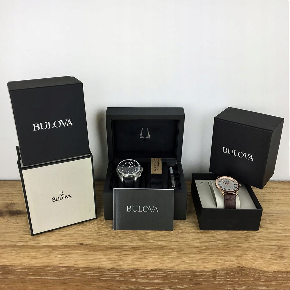 Men's watch Bulova 96A225 black strap Batteries included yes