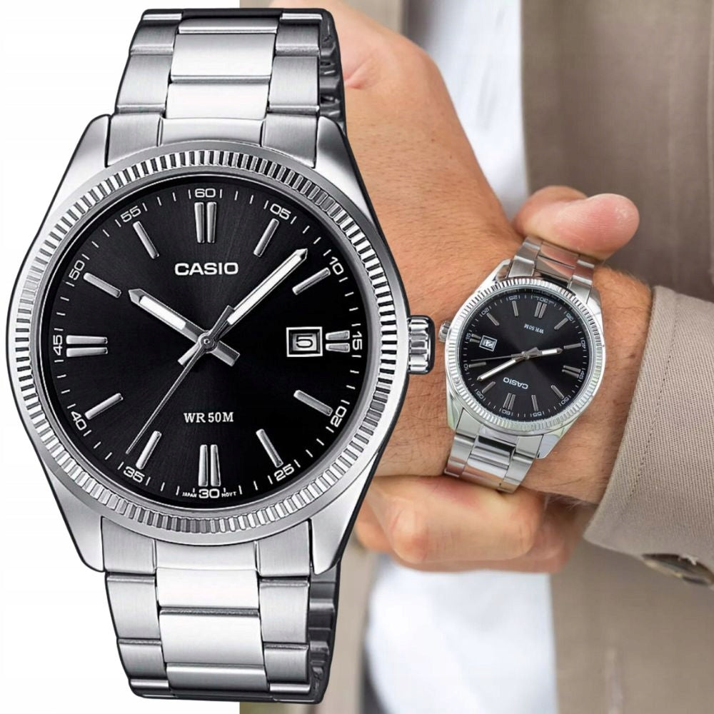 Men's watch Casio MTP-1302PD-1A1V silver, on bracelet