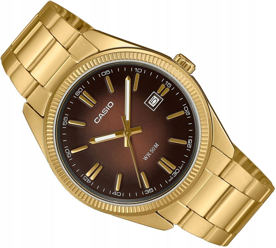 Men's watch Casio MTP-1302PGC-5AV gold on bracelet Manufacturer code MTP-1302PGC-5AVEF