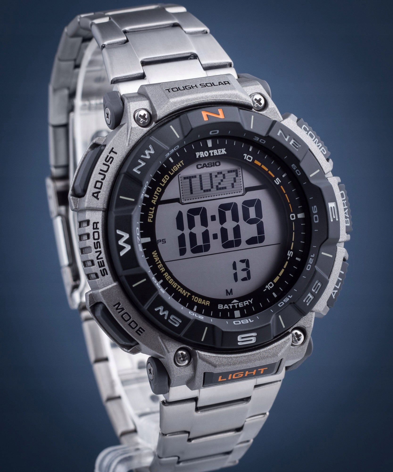 Men's watch Casio Protrek Tough Solar Titanium Case color multicolor
