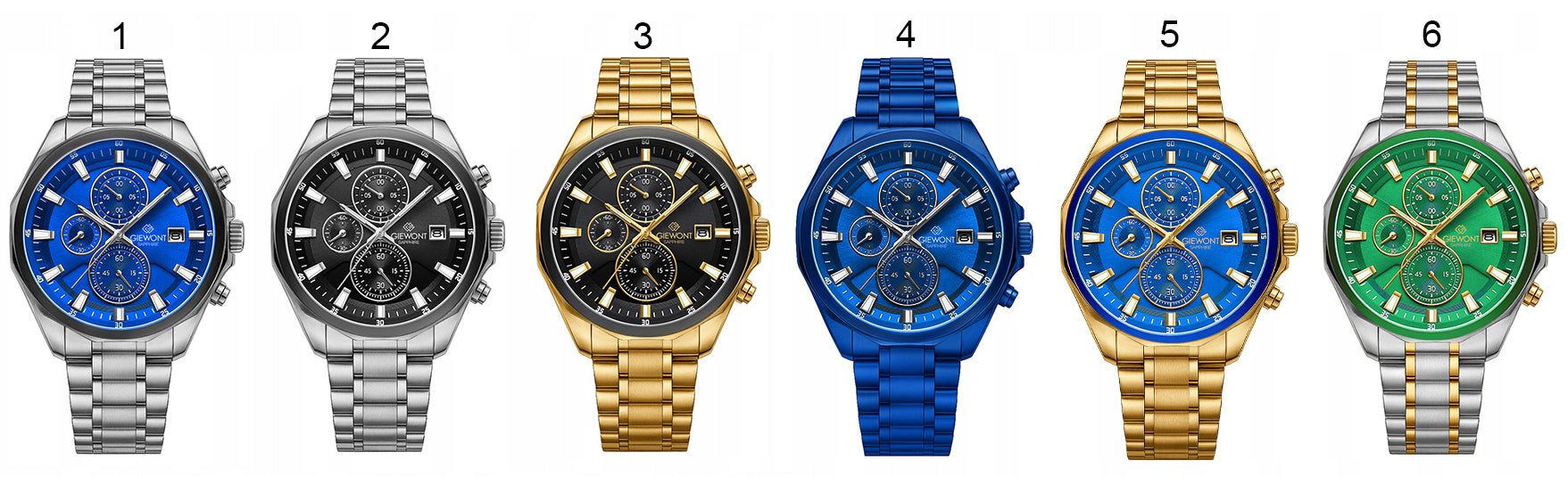 Men's watch Giewont Bracelet Chronograph Sapphire GW7290 + BOX + ENGRAVING Packaging status original