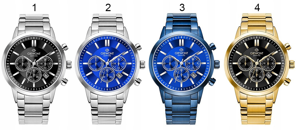 Men's watch Giewont Bracelet Chronograph Sapphire GW8510 + BOX + ENGRAVING Packaging status original