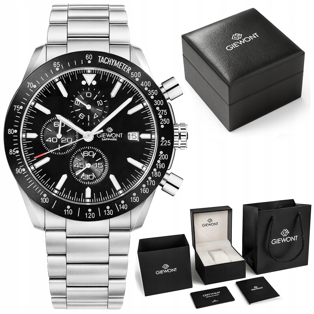 Men's watch Giewont Bracelet Chronograph Sapphire GW8720 + BOX + ENGRAVING