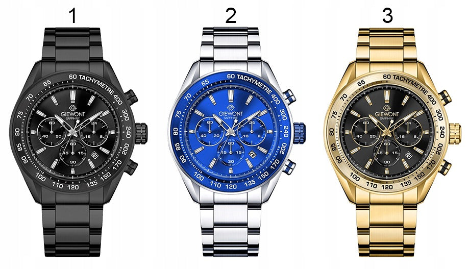 Men's watch Giewont Bracelet Chronograph Sapphire GW9580 + BOX + ENGRAVING Packaging status original