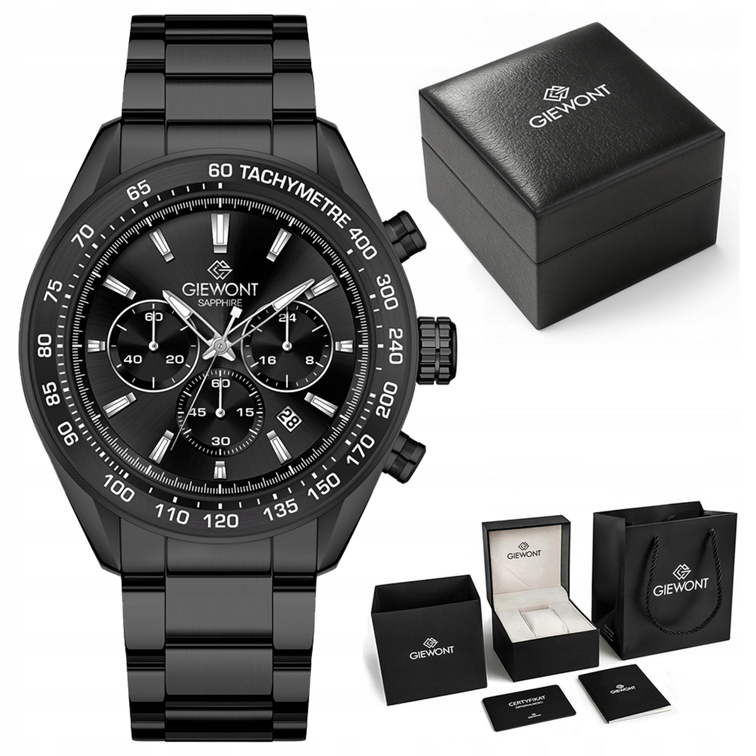 Men's watch Giewont Bracelet Chronograph Sapphire GW9580 + BOX + ENGRAVING