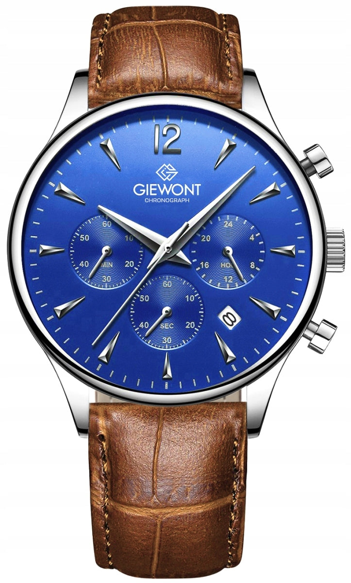 Men's watch Giewont Chronograph Sapphire Brown Blue GW6310-A5+BOX