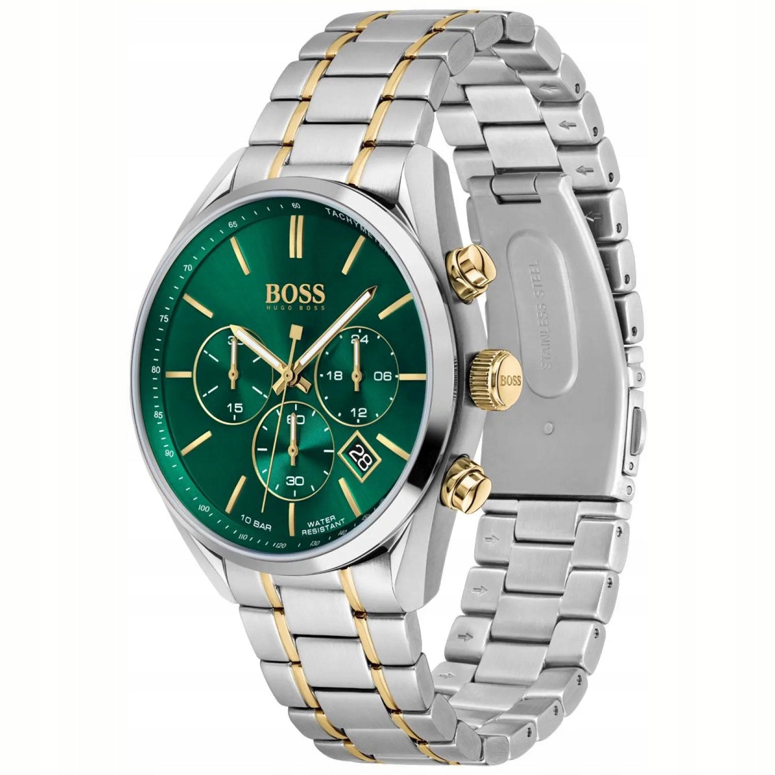 Men's watch HUGO BOSS 1513878 green dial bracelet gift Brand Hugo Boss