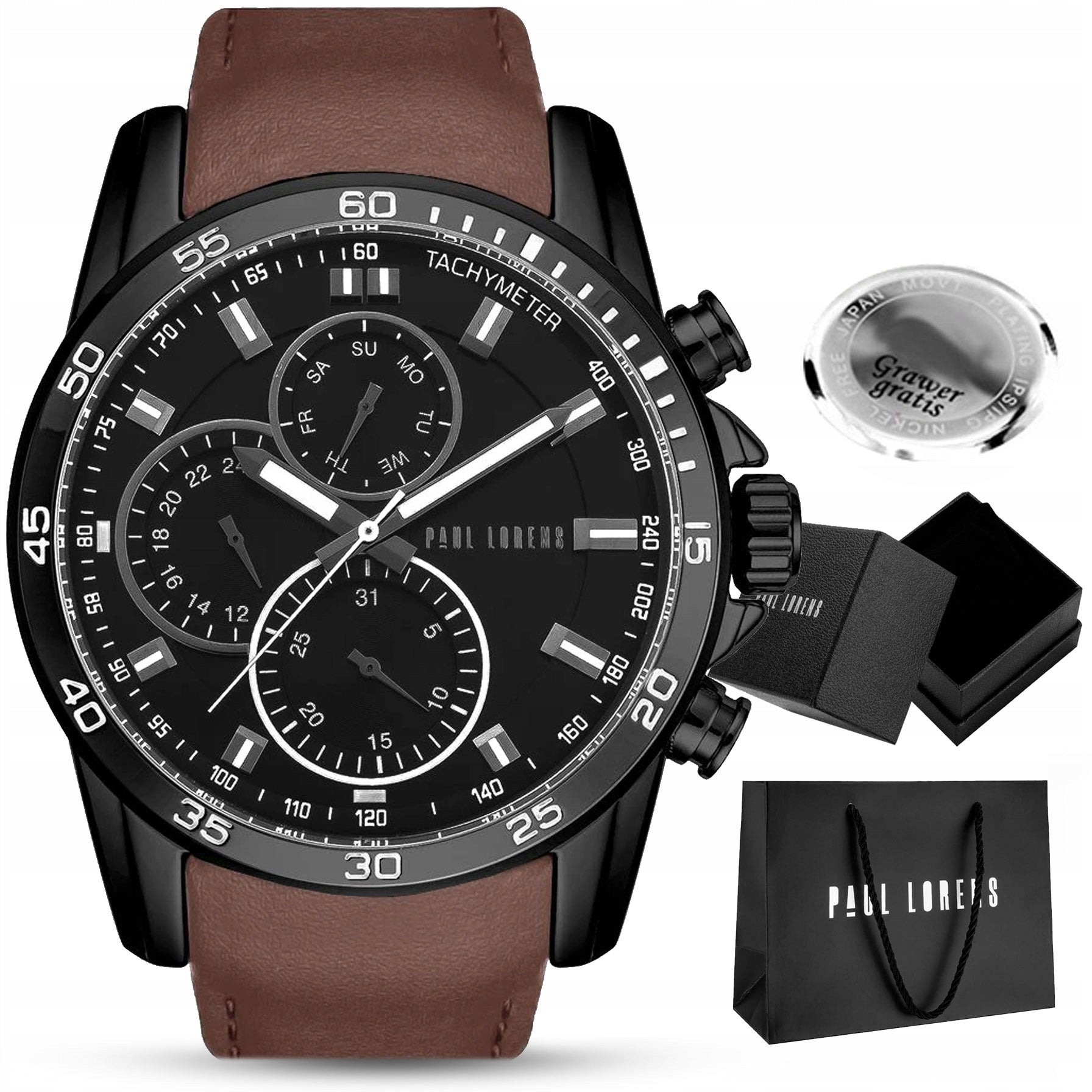 Men's watch Paul Lorens MATIAS Elegant, MULTIDATE + ENGRAVING